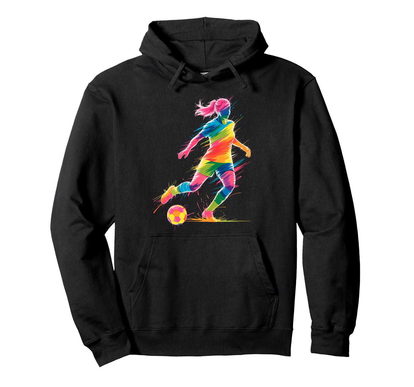 Colorful Funny Soccer Fan Dad Mom Hoodie - Casual Everyday Wear for Adults - T-Shirt, Sweatshirt, Hoodie