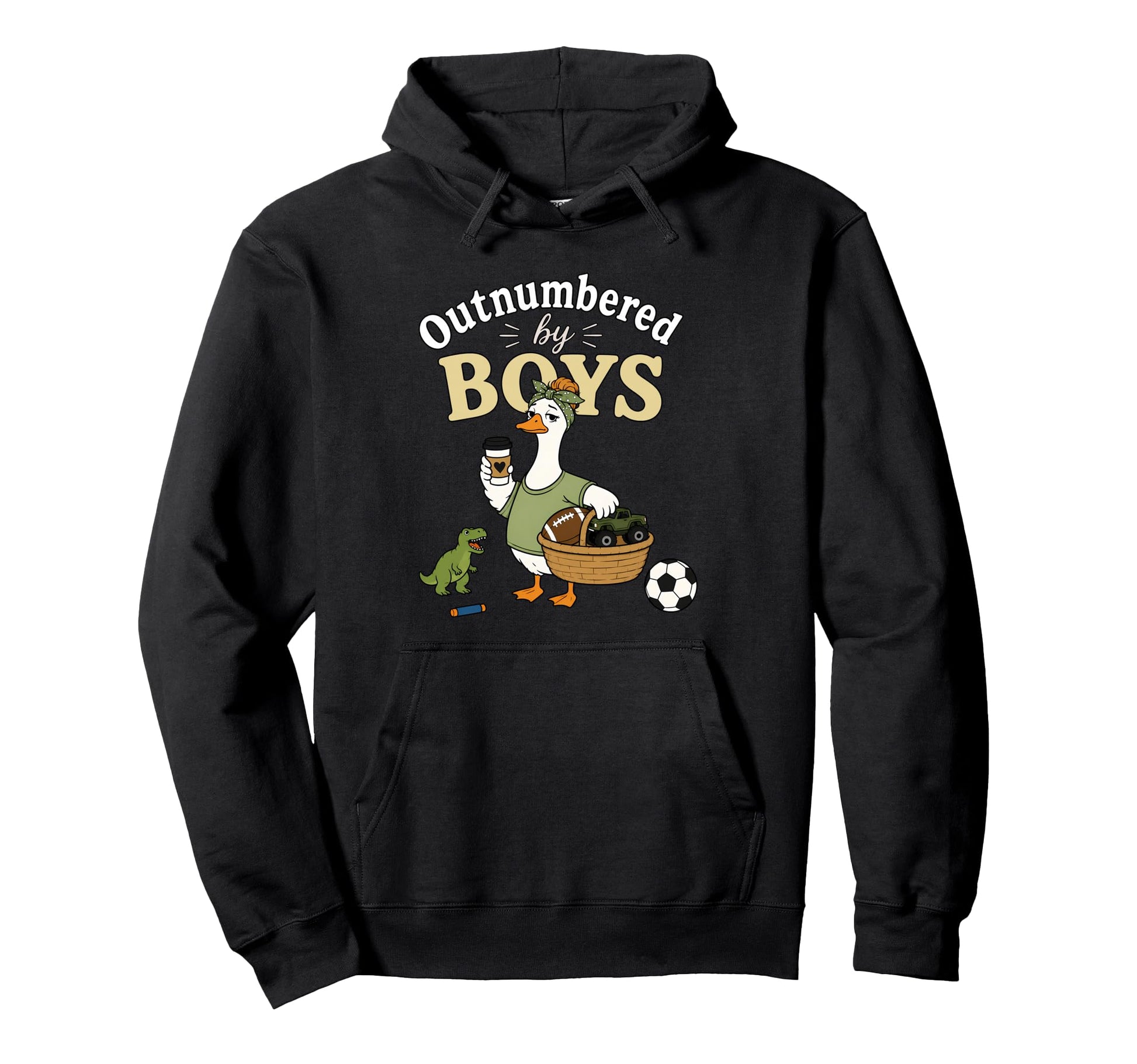 Outnumbered Funny Mom Soccer Family Life Hoodie - Aesthetic Graphic Unisex - T-Shirt, Sweatshirt, Hoodie