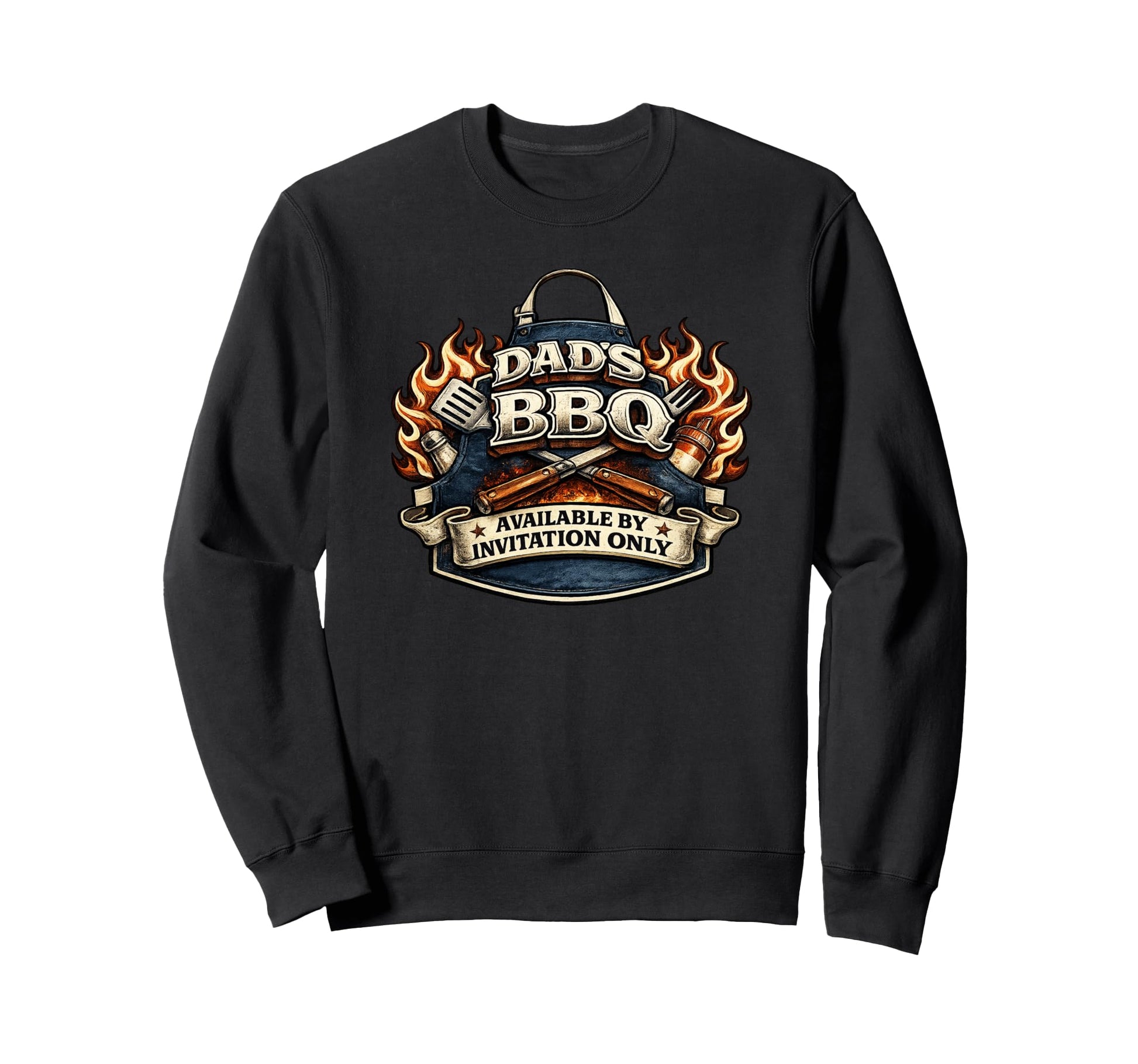 Dads Bbq Available Invitation Only Sweatshirt - Minimalist Print Unisex - T-Shirt, Sweatshirt, Hoodie