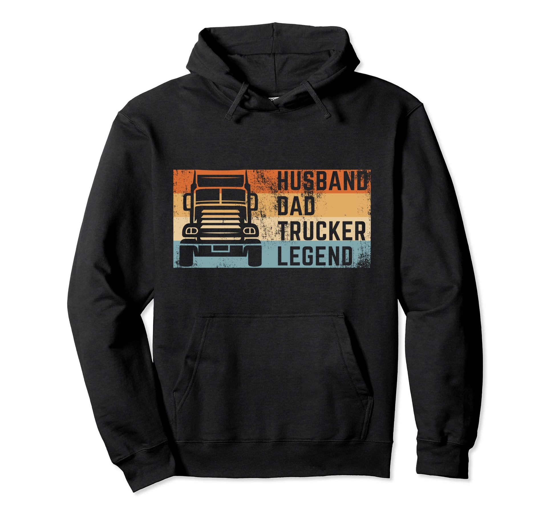 Husband Dad Trucker Legend Hoodie - Streetwear Style Unisex - T-Shirt, Sweatshirt, Hoodie