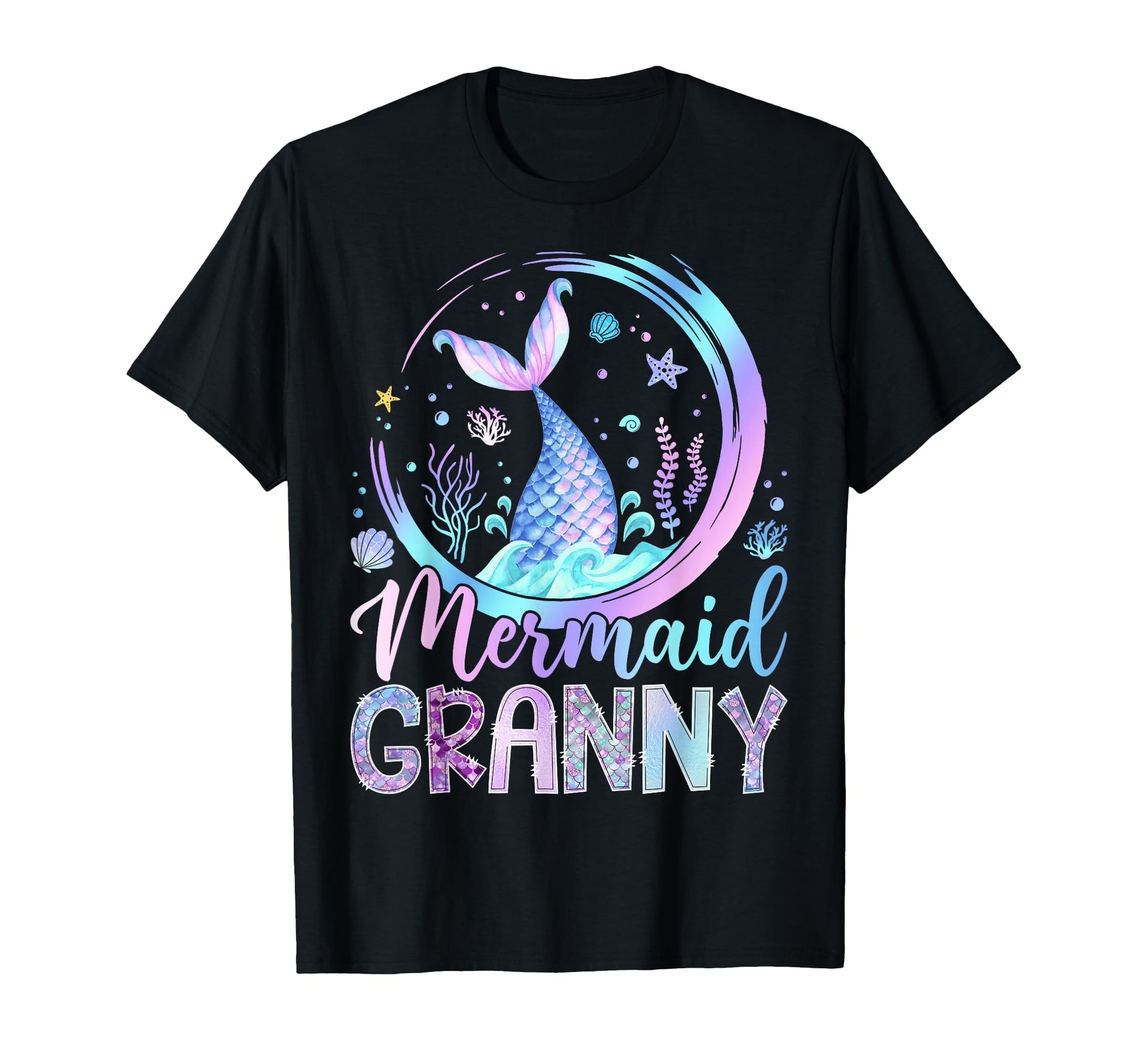 Mermaid Granny Funny Birthday Party T-Shirt - Aesthetic Graphic for Adults - T-Shirt, Sweatshirt, Hoodie
