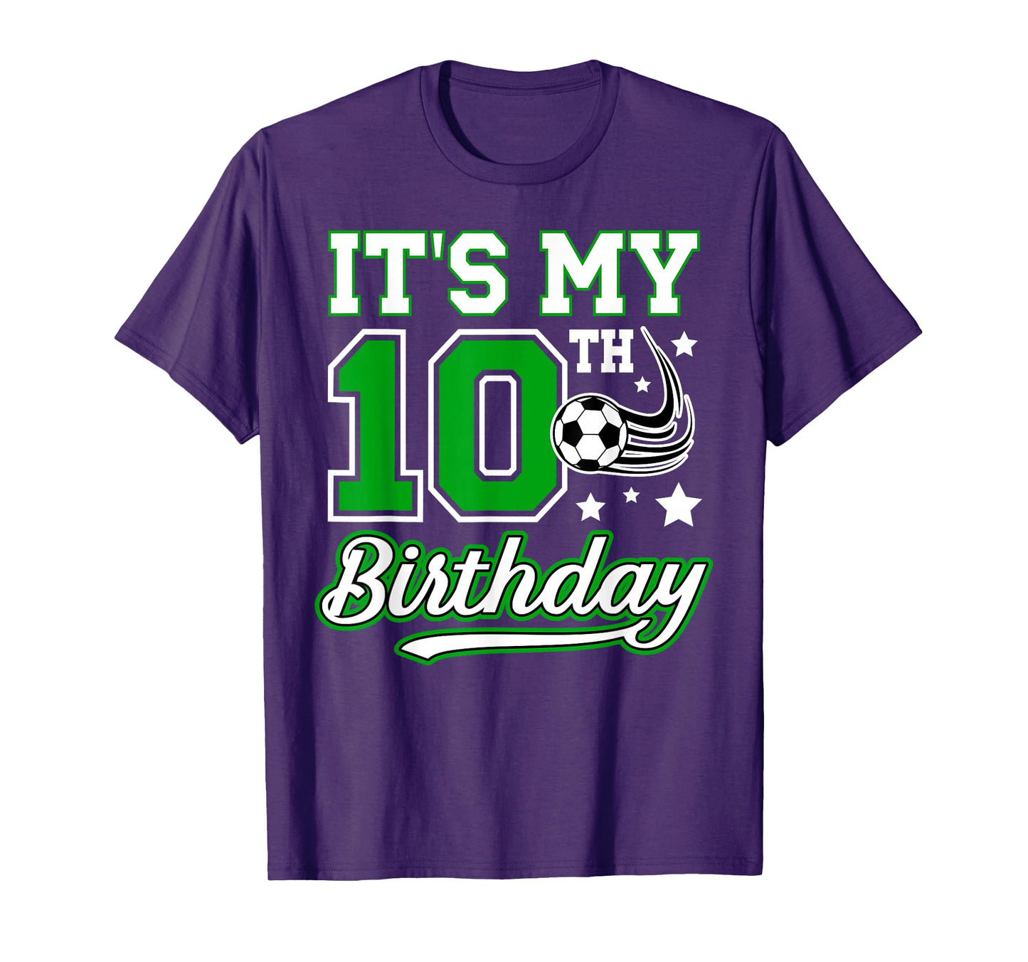 10Th Soccer Birthday Party 10 Year Old T-Shirt - Unique Graphic Unisex - T-Shirt, Sweatshirt, Hoodie