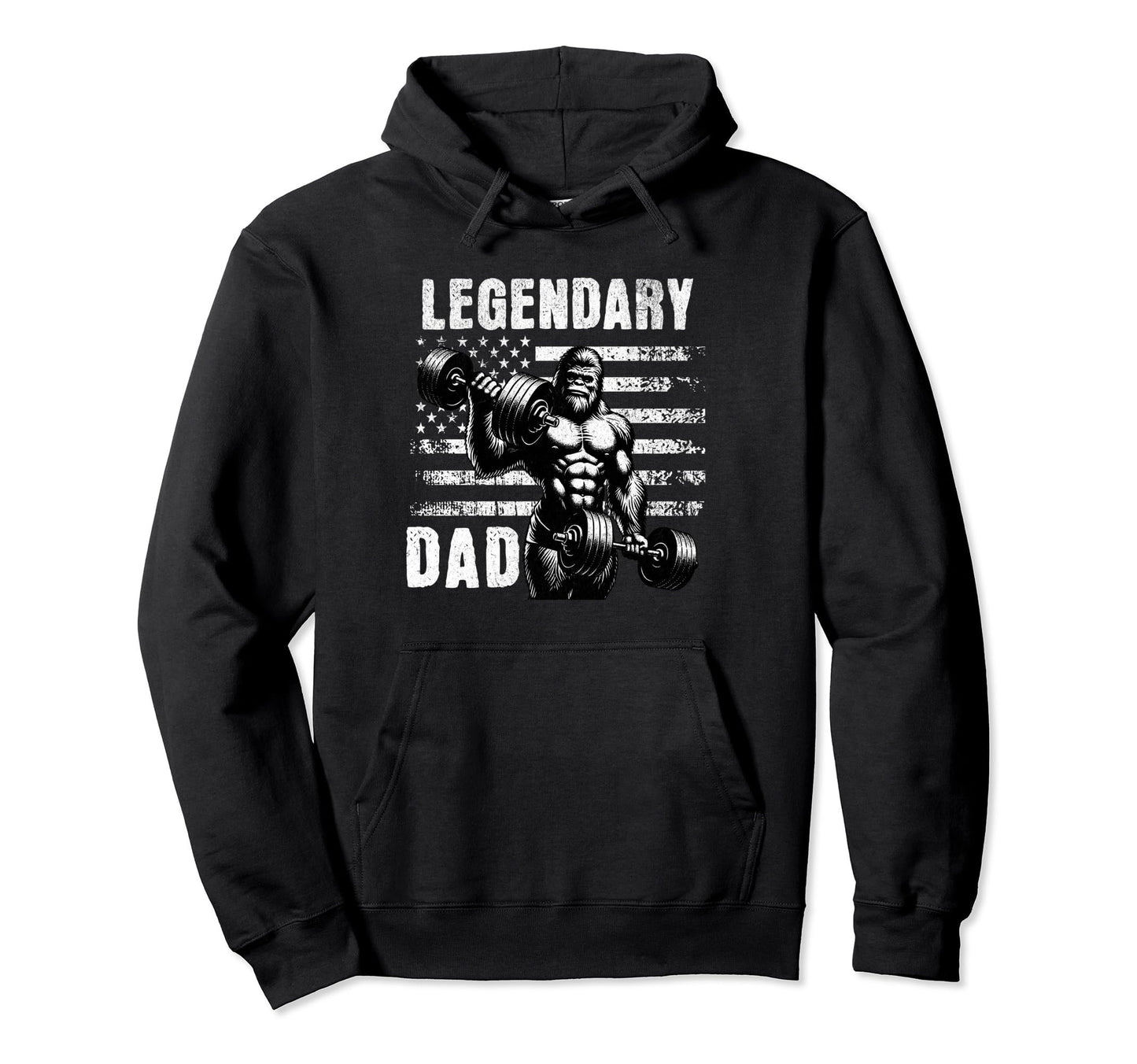 Legendary Dad Fathers Day Bigfoot Usa Hoodie - Unique Graphic Men Women - T-Shirt, Sweatshirt, Hoodie