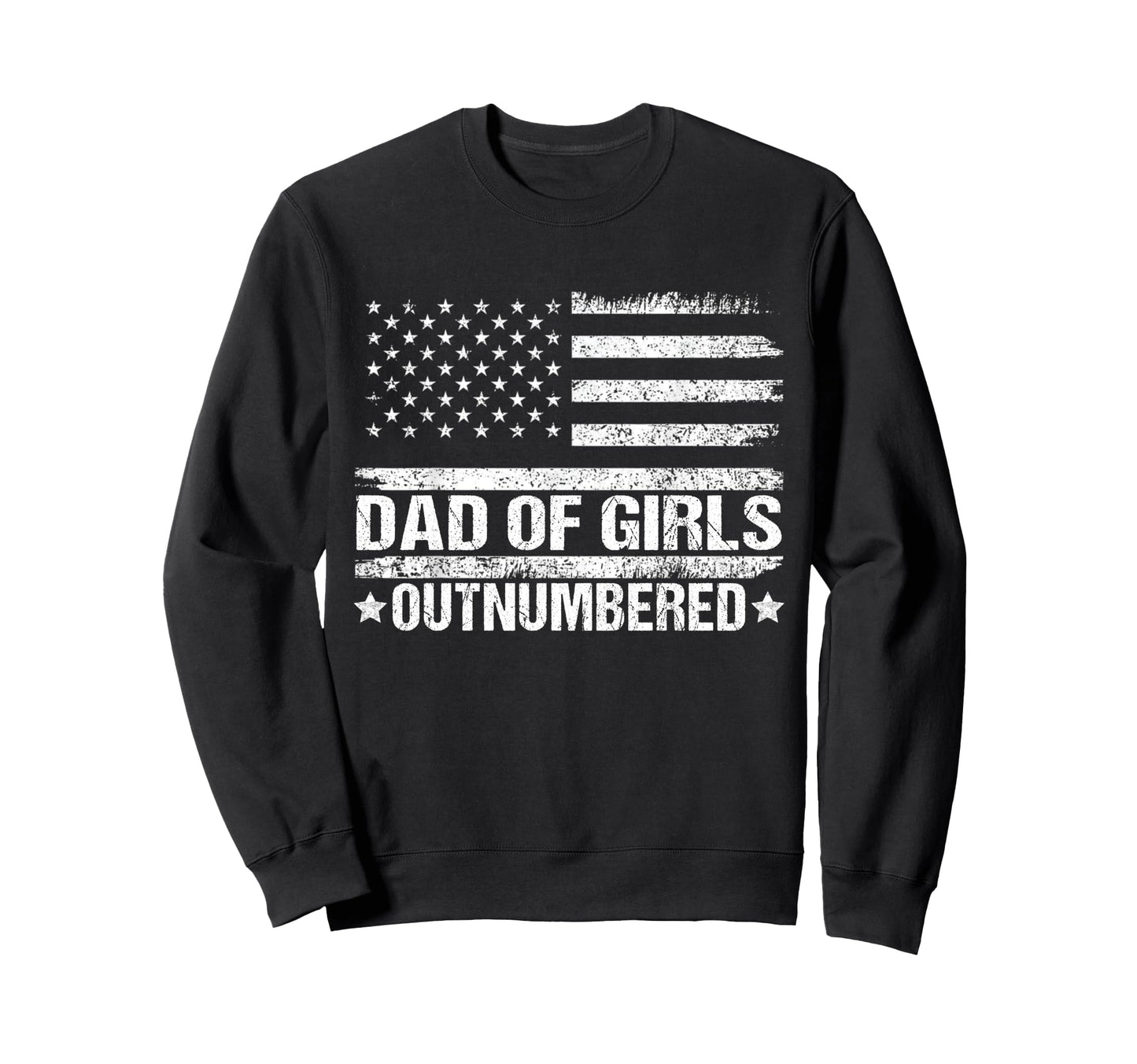 Dad 2 Outnumbered Patriotic Flag Sweatshirt - Minimalist Print Men Women - T-Shirt, Sweatshirt, Hoodie