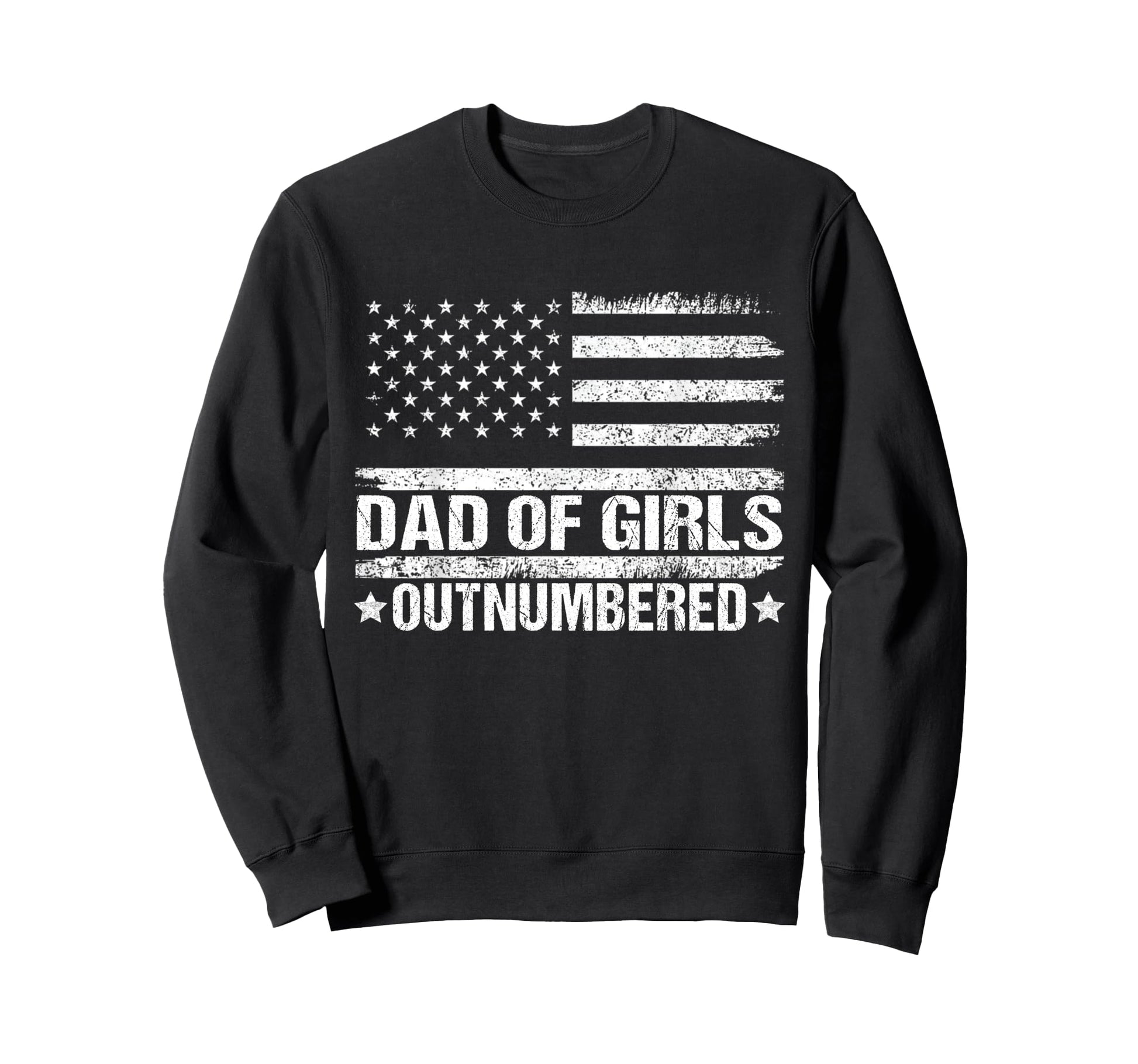Dad 2 Outnumbered Patriotic Flag Sweatshirt - Minimalist Print Men Women - T-Shirt, Sweatshirt, Hoodie