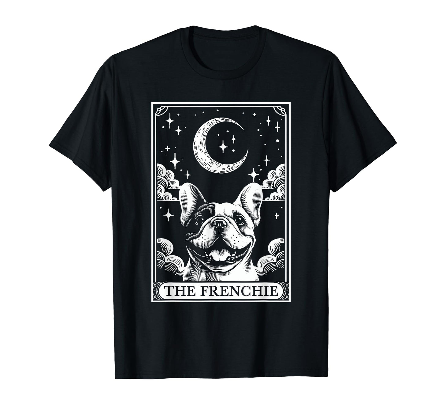 Tarot Card Crescent Moon French Bulldog T-Shirt - Graphic Print Men Women - T-Shirt, Sweatshirt, Hoodie