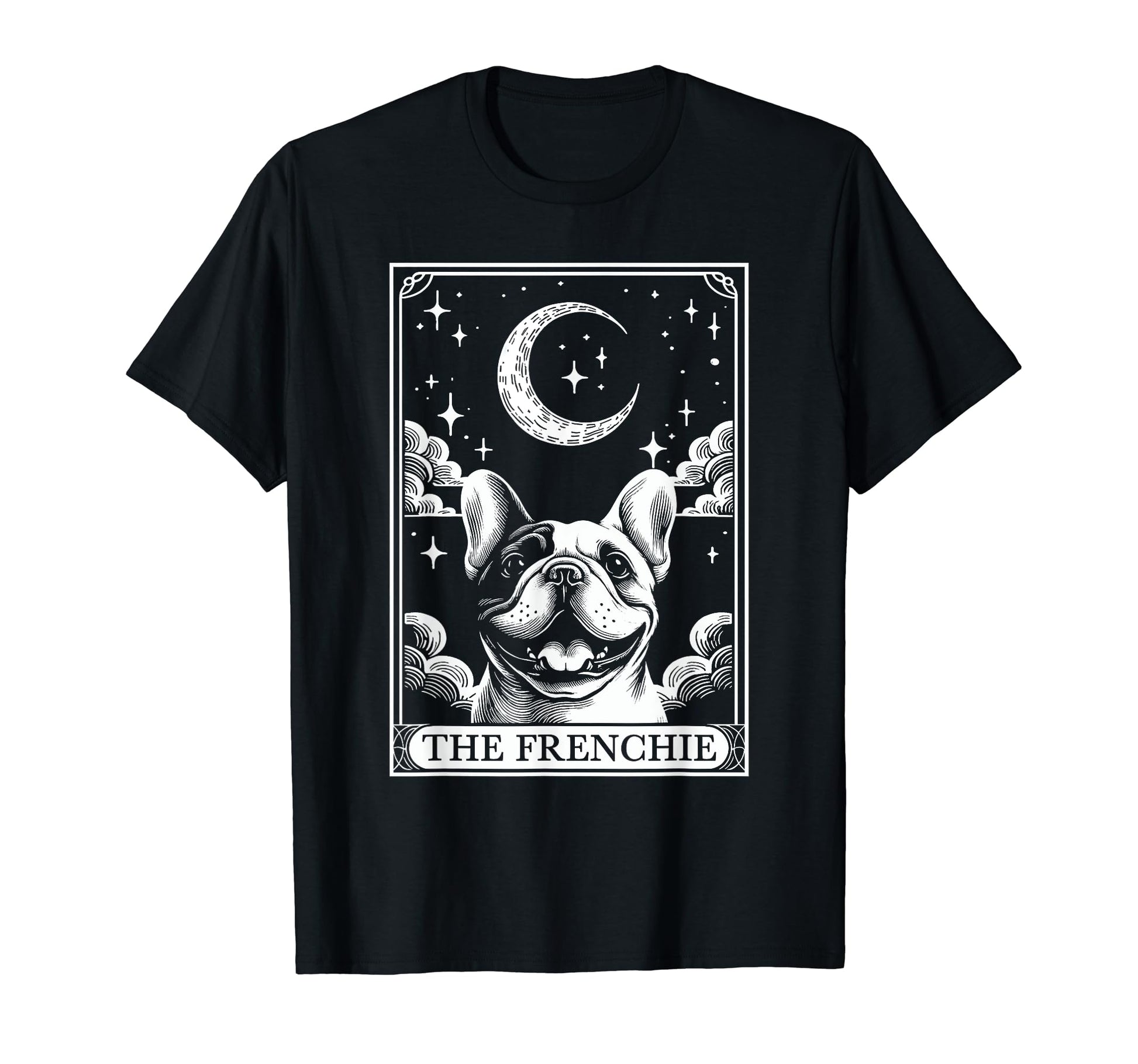 Tarot Card Crescent Moon French Bulldog T-Shirt - Graphic Print Men Women - T-Shirt, Sweatshirt, Hoodie