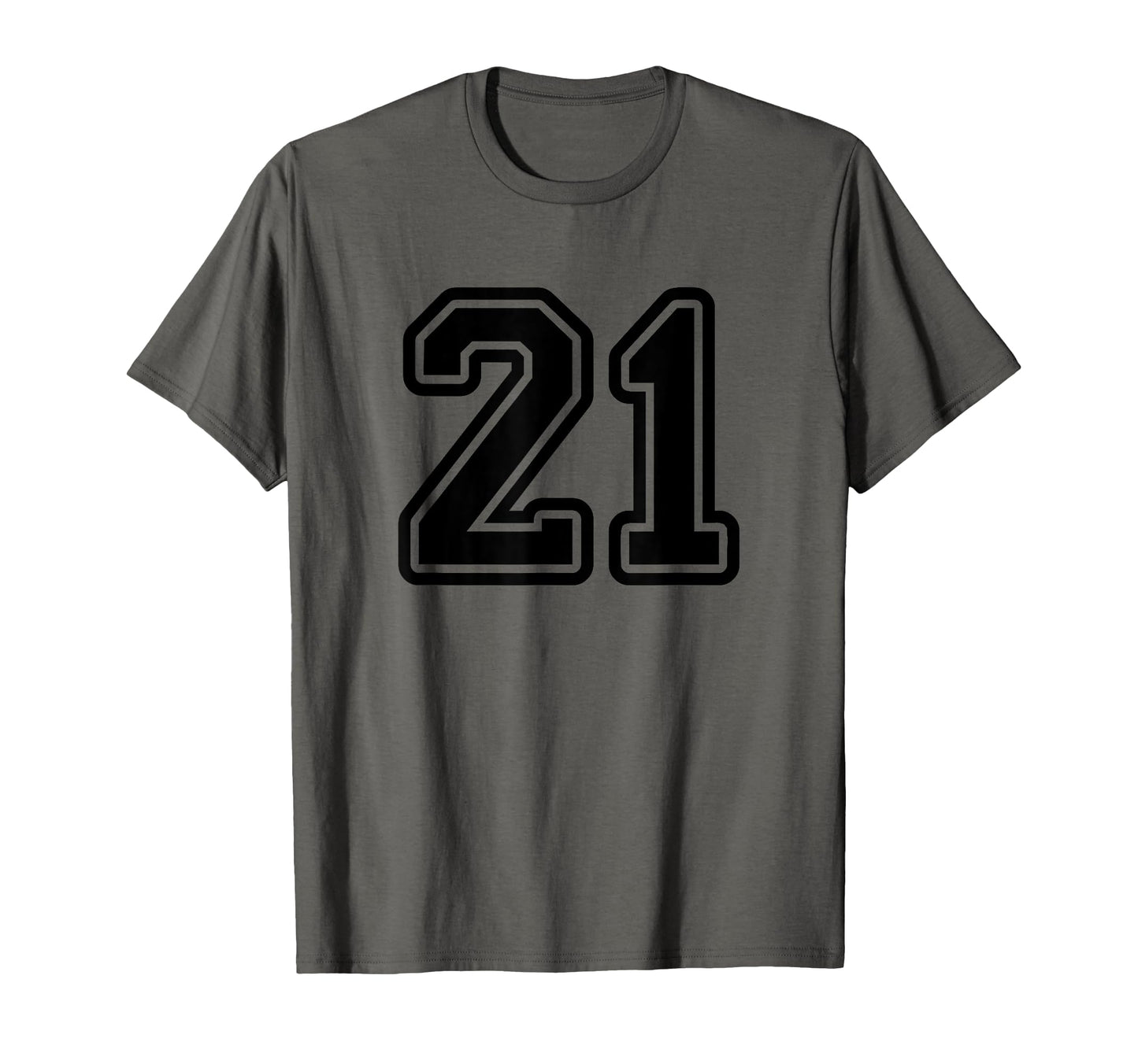 Number 21 Black Sport Varsity Number T-Shirt - Minimalist Print Men Women - T-Shirt, Sweatshirt, Hoodie
