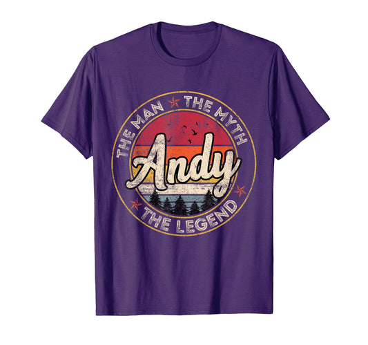 Andy Myth Legend Personalized Name T-Shirt - Minimalist Print Unisex - T-Shirt, Sweatshirt, Hoodie