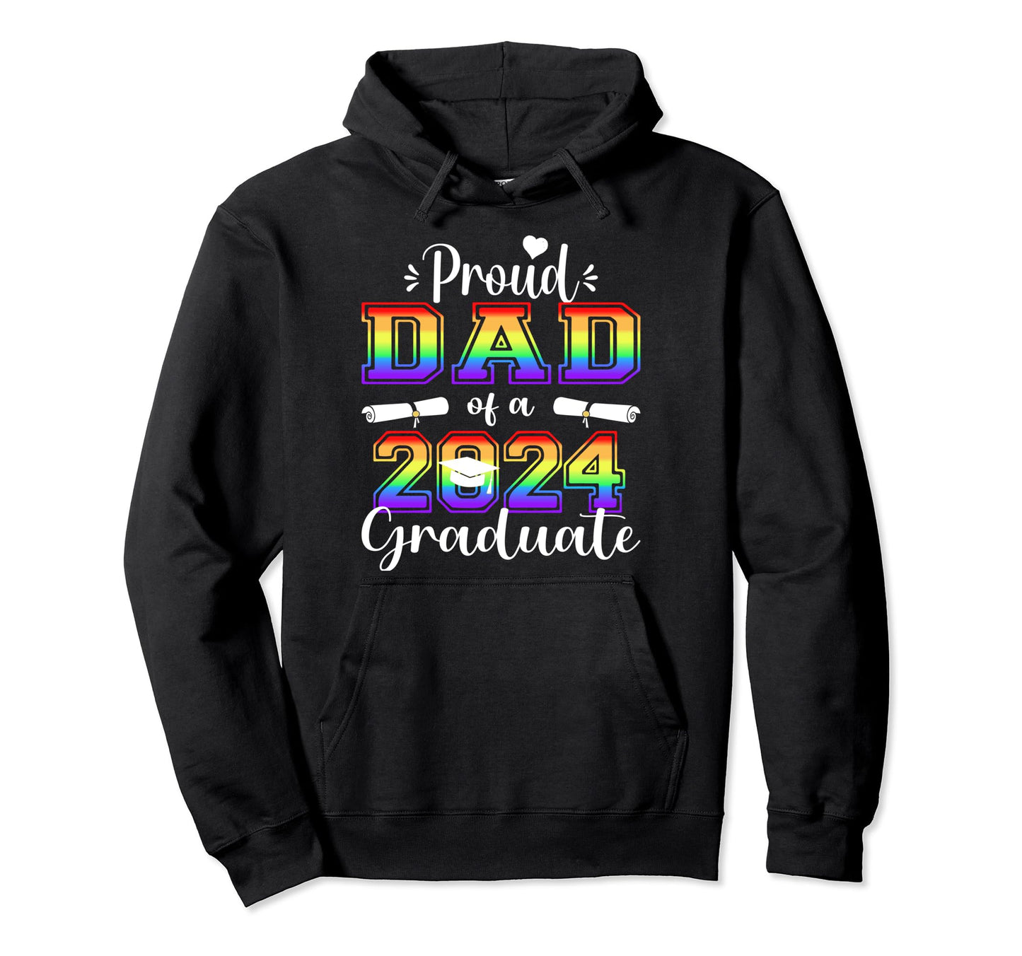 Proud Dad 2024 Graduate Class 2024 Hoodie - Aesthetic Graphic for Adults - T-Shirt, Sweatshirt, Hoodie