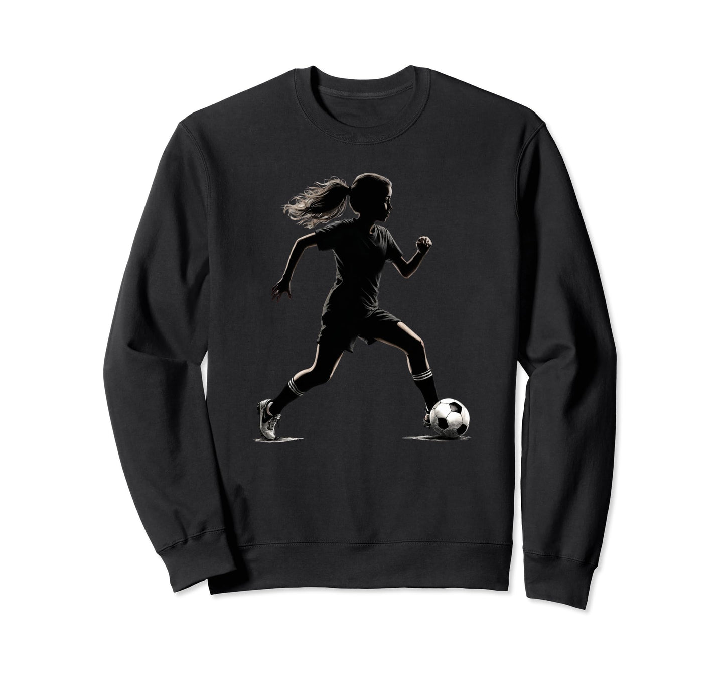 Soccer Player Silhouette Womens Sweatshirt - Unique Graphic Men Women - T-Shirt, Sweatshirt, Hoodie
