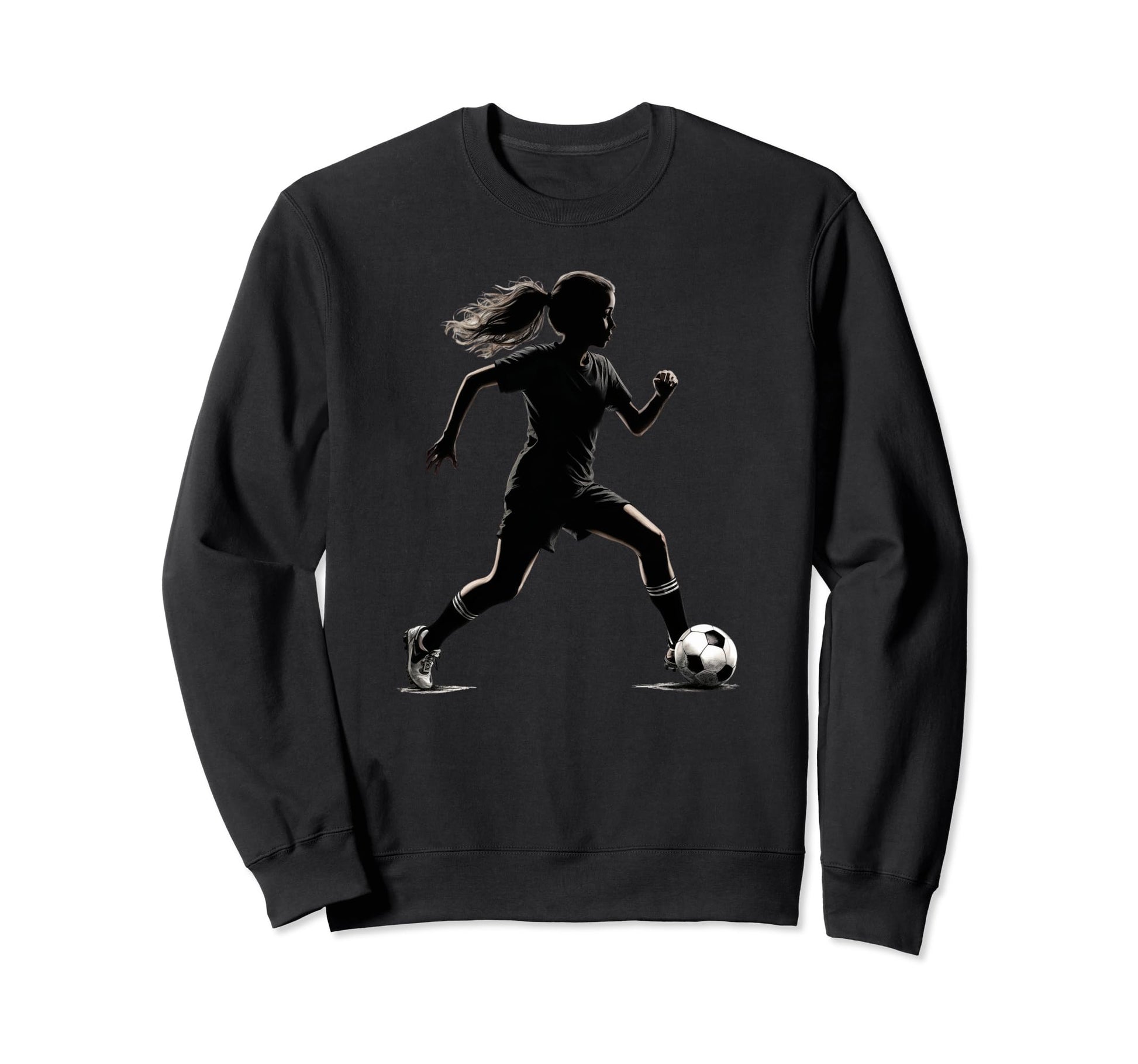 Soccer Player Silhouette Womens Sweatshirt - Unique Graphic Men Women - T-Shirt, Sweatshirt, Hoodie