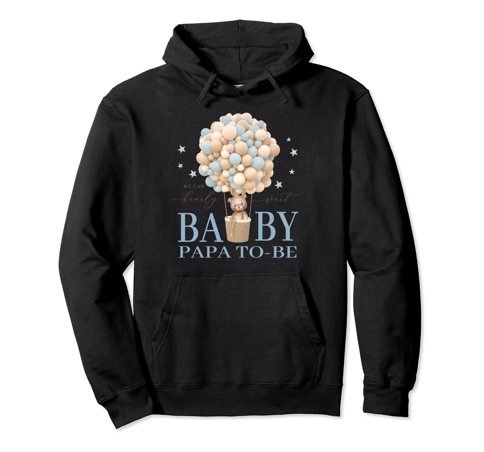 Papa Dad We Can Bearly Wait Shower Bear Hoodie - Custom Art Print Unisex - T-Shirt, Sweatshirt, Hoodie