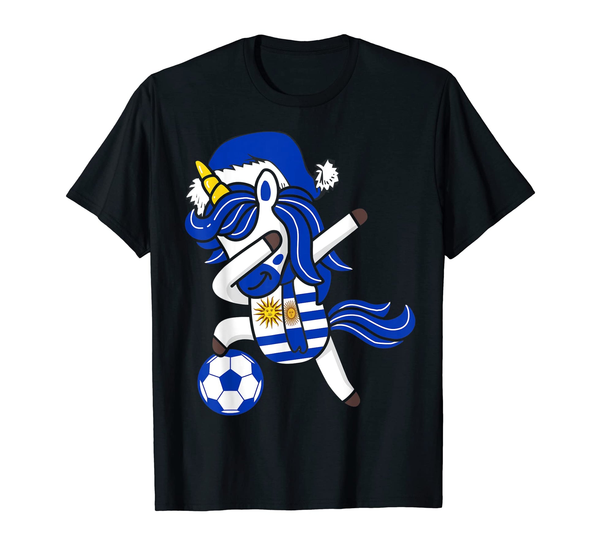 Soccer Dabbing Unicorn Hat Uruguay T-Shirt - Trendy Graphic for Adults - T-Shirt, Sweatshirt, Hoodie