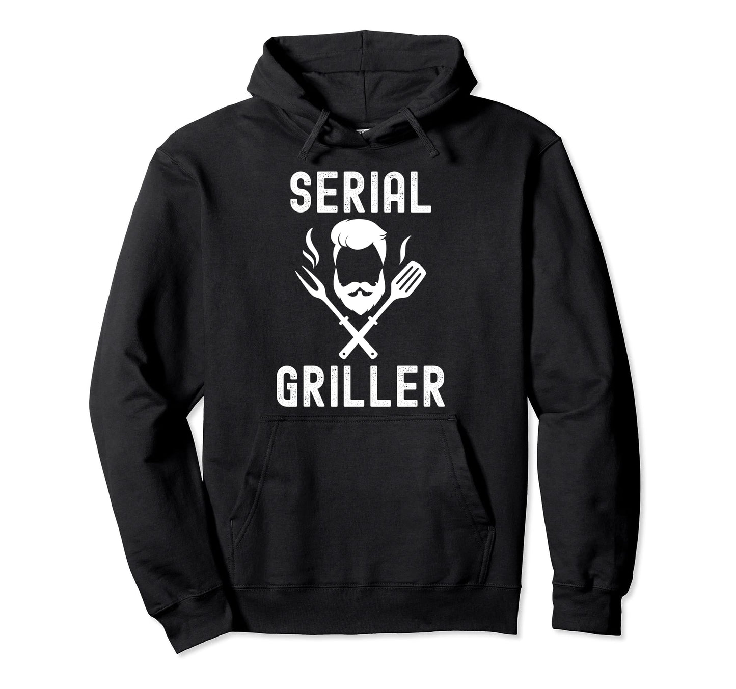 Funny Bbq Serial Griller Bearded Dad Hoodie - Minimalist Print for Adults - T-Shirt, Sweatshirt, Hoodie