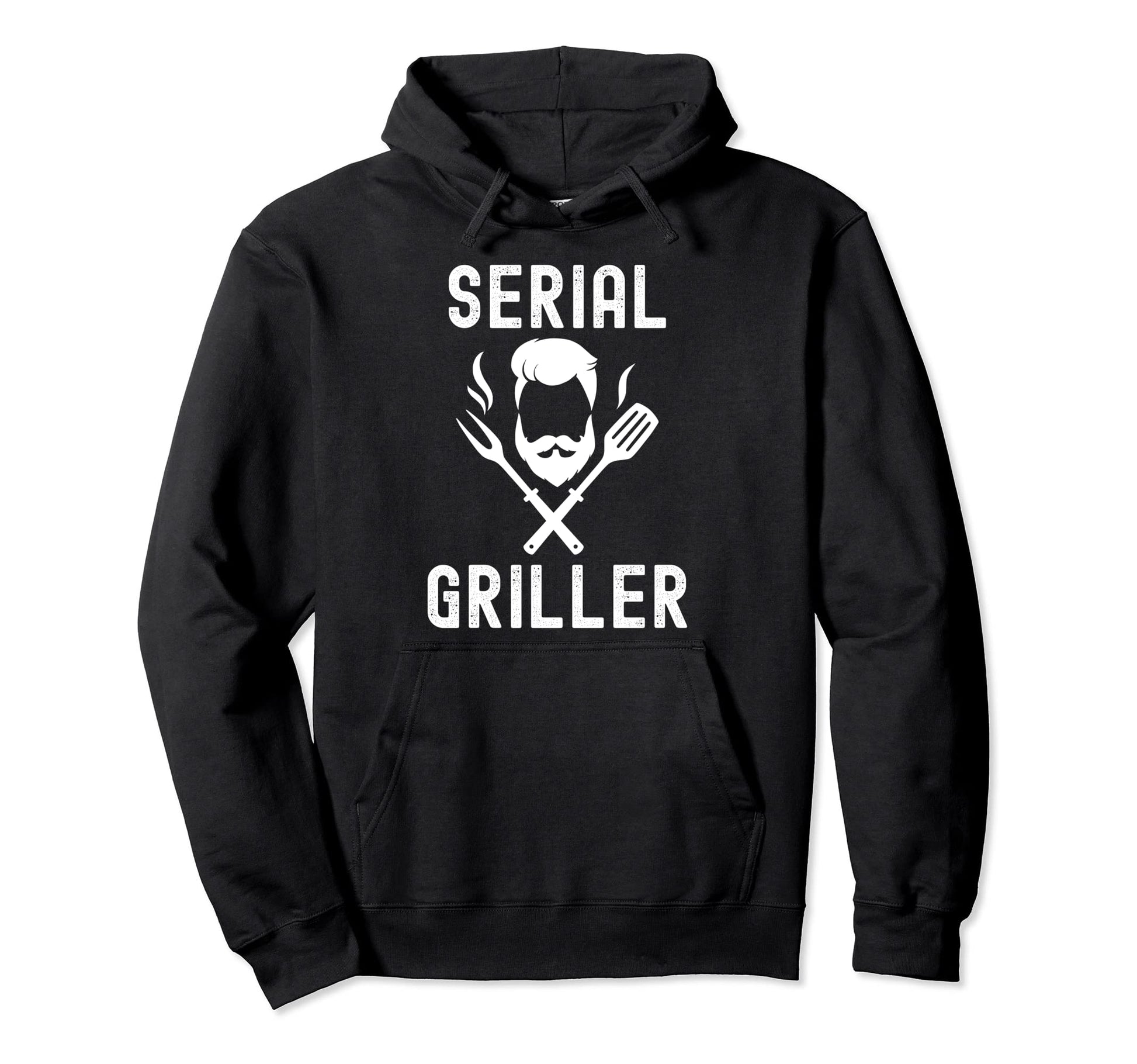 Funny Bbq Serial Griller Bearded Dad Hoodie - Minimalist Print for Adults - T-Shirt, Sweatshirt, Hoodie