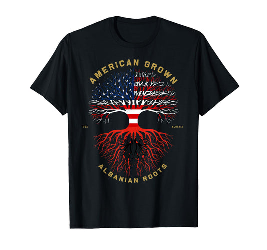 American Grown Albanian Roots Tree T-Shirt - Streetwear Style Men Women - T-Shirt, Sweatshirt, Hoodie