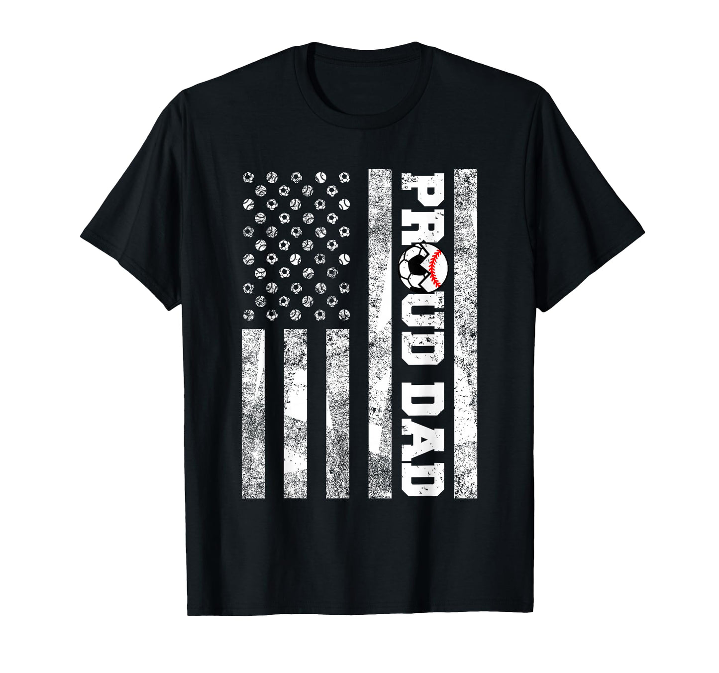 Proud Dad American Flag Funny Soccer T-Shirt - Aesthetic Graphic Men Women - T-Shirt, Sweatshirt, Hoodie