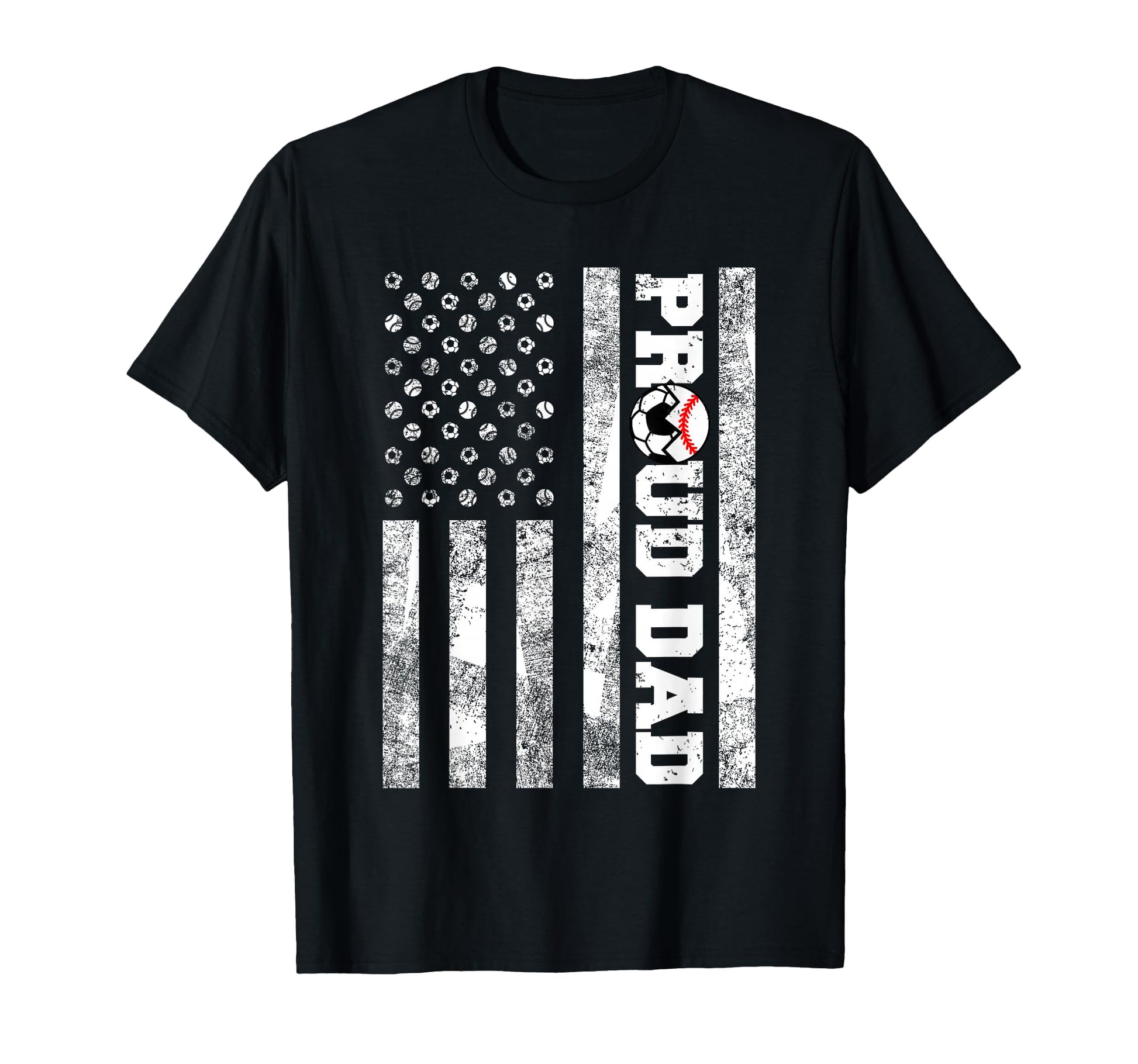 Proud Dad American Flag Funny Soccer T-Shirt - Aesthetic Graphic Men Women - T-Shirt, Sweatshirt, Hoodie