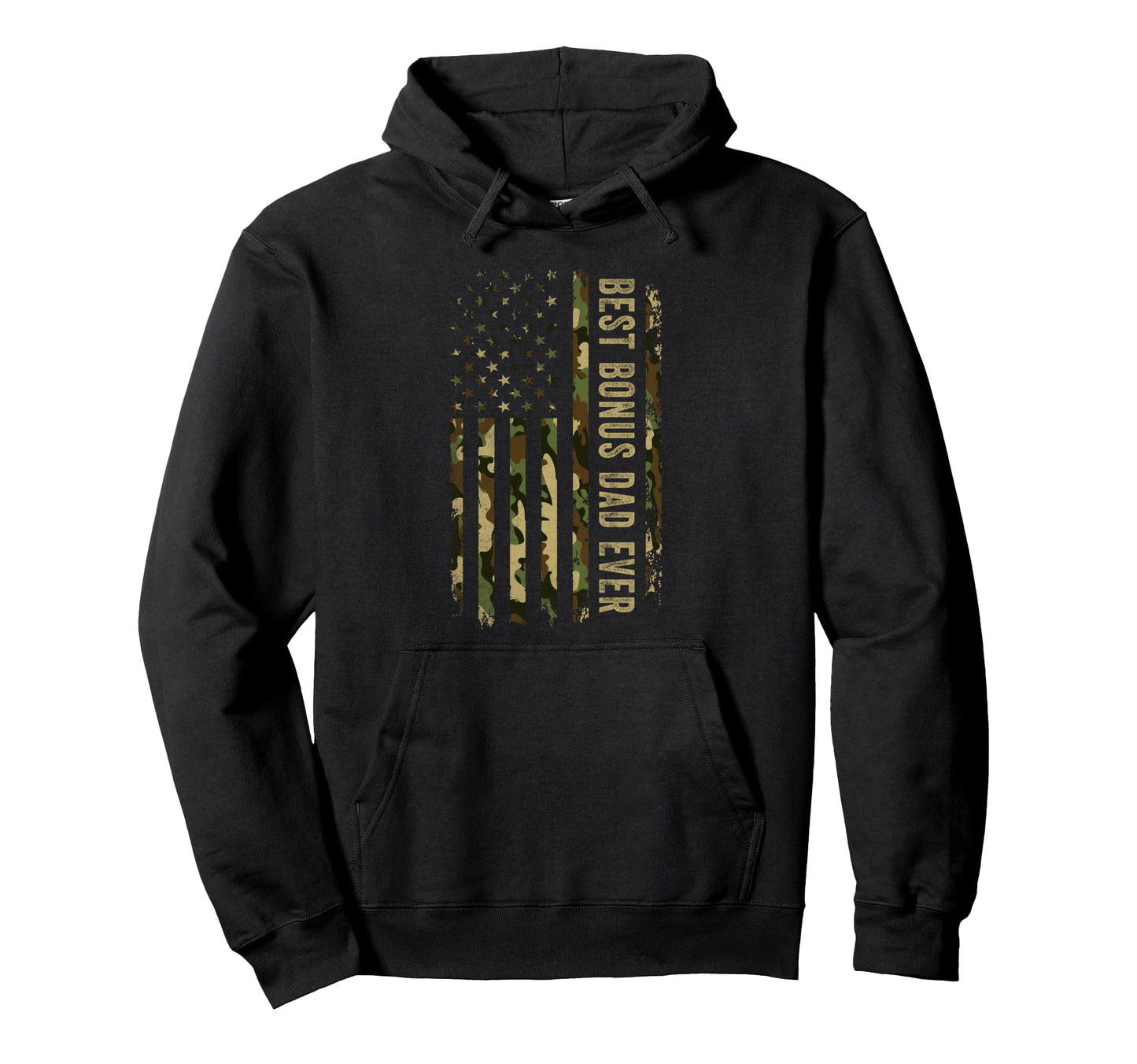 Best Bonus Dad Ever American Usa Flag Hoodie - Aesthetic Graphic Unisex - T-Shirt, Sweatshirt, Hoodie