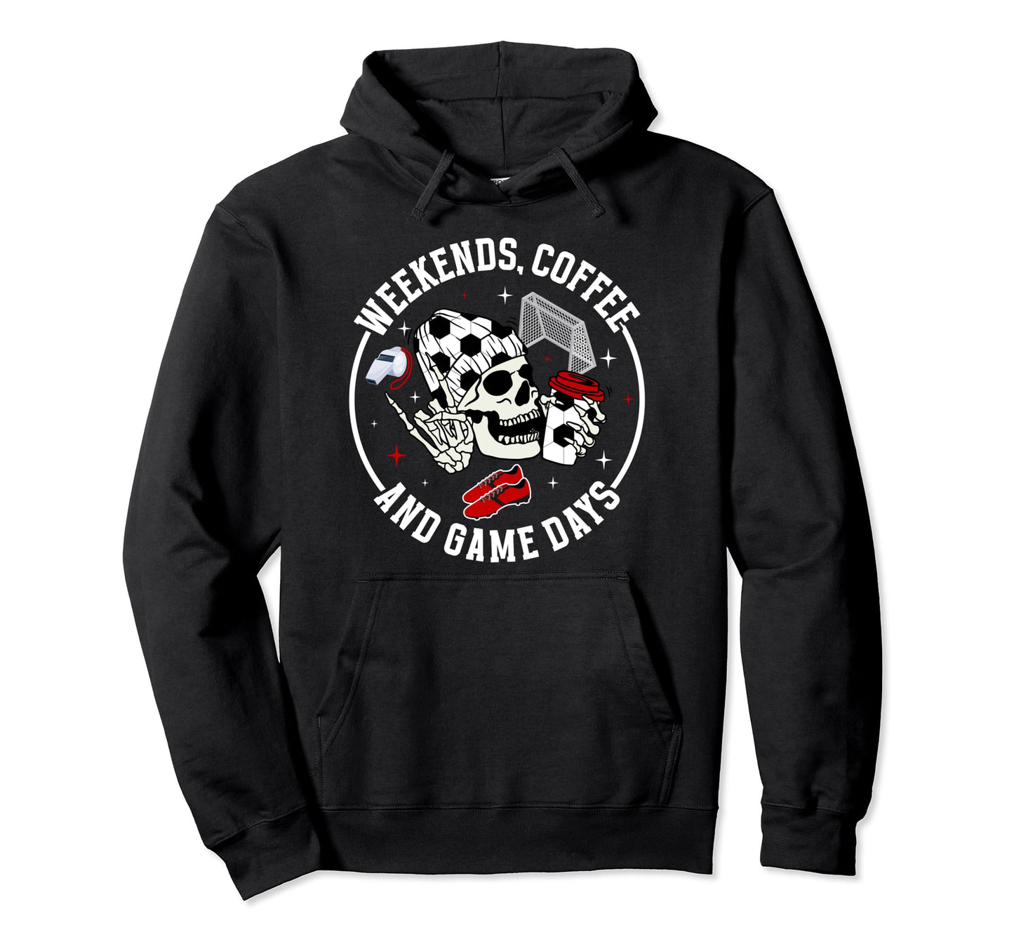Weekends Coffee Soccer Mom Soccer Hoodie - Minimalist Print Men Women - T-Shirt, Sweatshirt, Hoodie