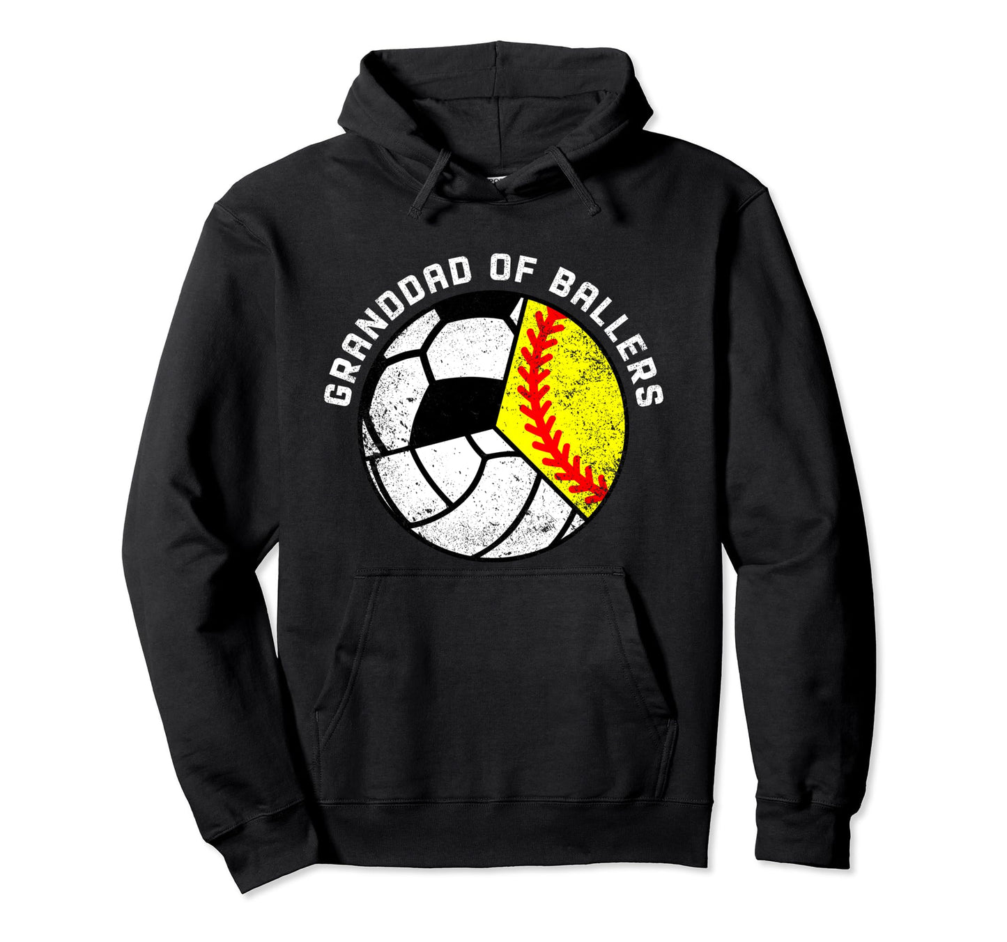 Granddad Ballers Funny Softball Hoodie - Custom Art Print Men Women - T-Shirt, Sweatshirt, Hoodie