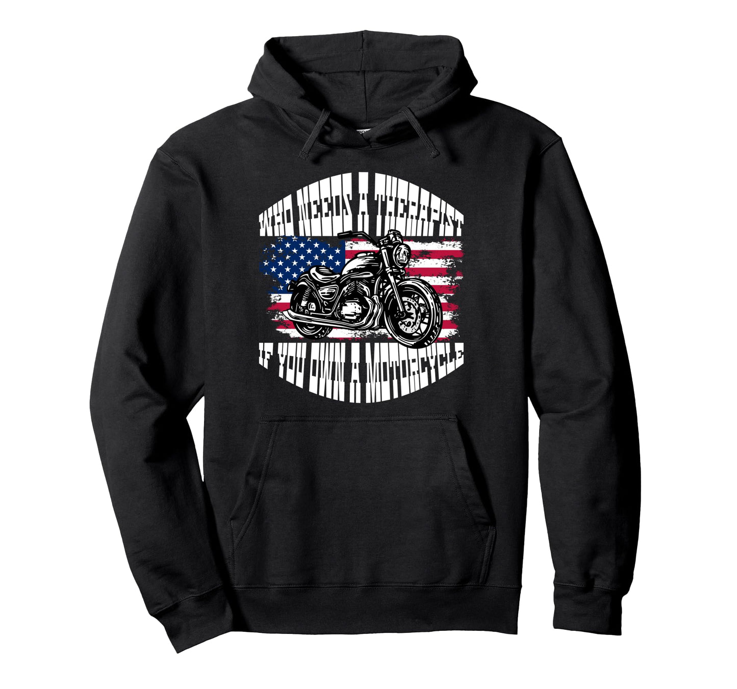 Biker Dad American Us Flag Motorcycle Hoodie - Aesthetic Graphic Unisex - T-Shirt, Sweatshirt, Hoodie