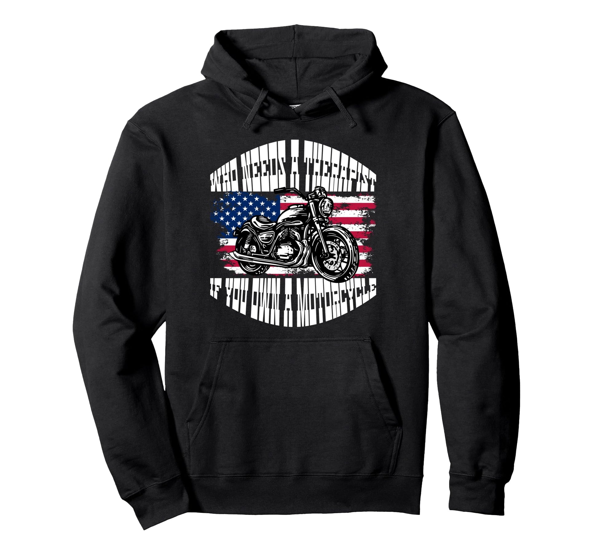 Biker Dad American Us Flag Motorcycle Hoodie - Aesthetic Graphic Unisex - T-Shirt, Sweatshirt, Hoodie