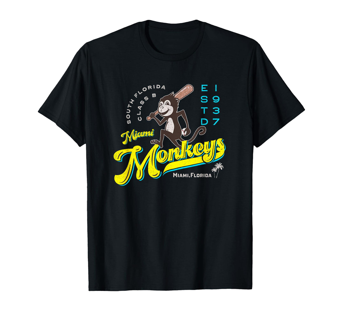 Miami Monkeys Baseball Minor League T-Shirt - Aesthetic Graphic for Adults - T-Shirt, Sweatshirt, Hoodie