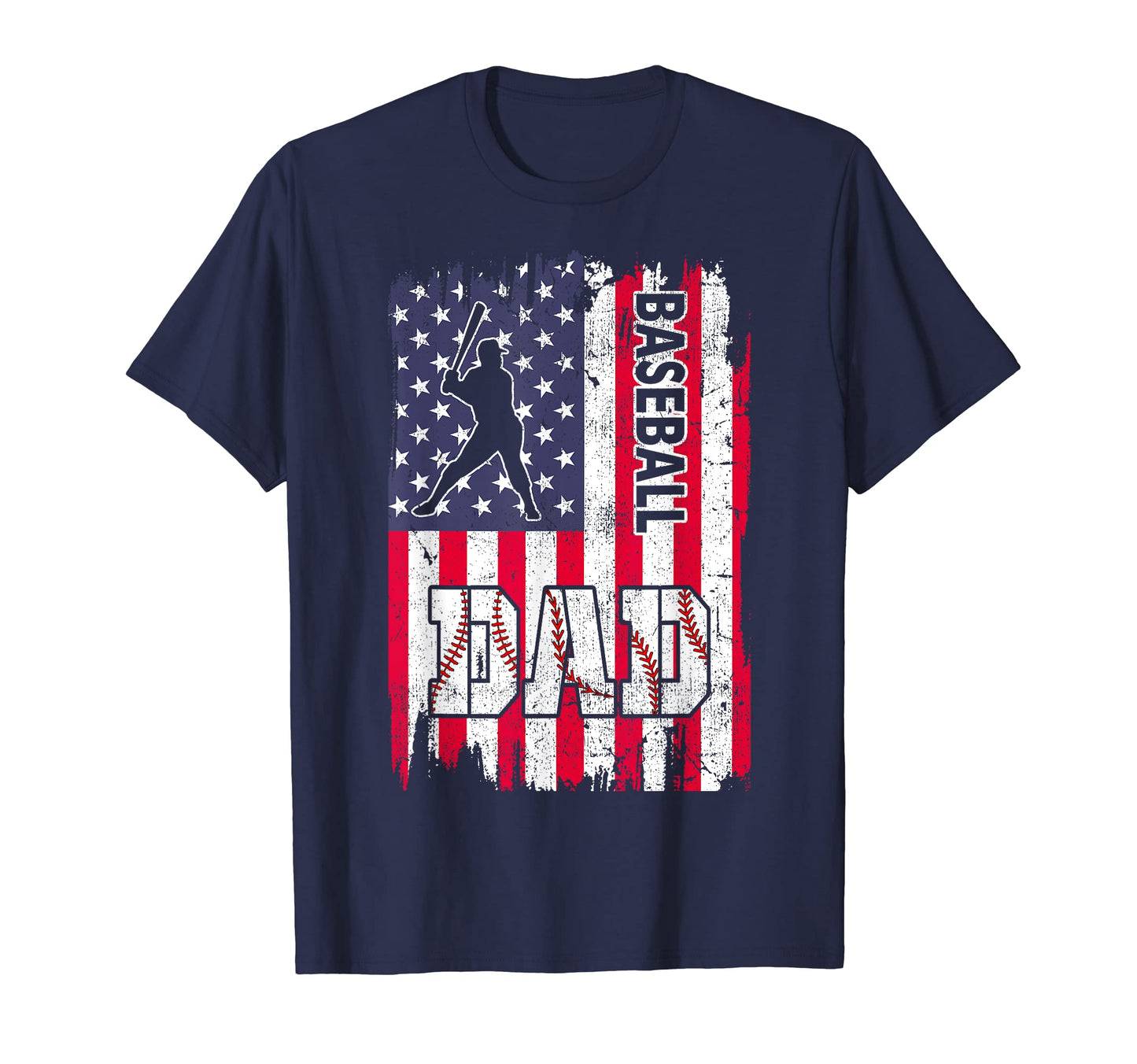 Patriotic Baseball Dad Fathers Day T-Shirt - Casual Everyday Wear Unisex - T-Shirt, Sweatshirt, Hoodie