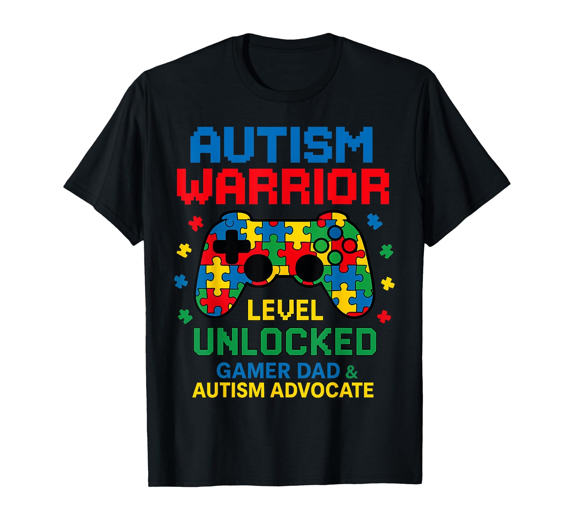 Autism Level Unlocked Gamer Dad Autism T-Shirt - Graphic Print Men Women - T-Shirt, Sweatshirt, Hoodie