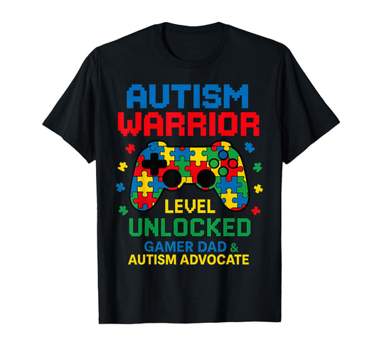 Autism Level Unlocked Gamer Dad Autism T-Shirt - Graphic Print Men Women - T-Shirt, Sweatshirt, Hoodie