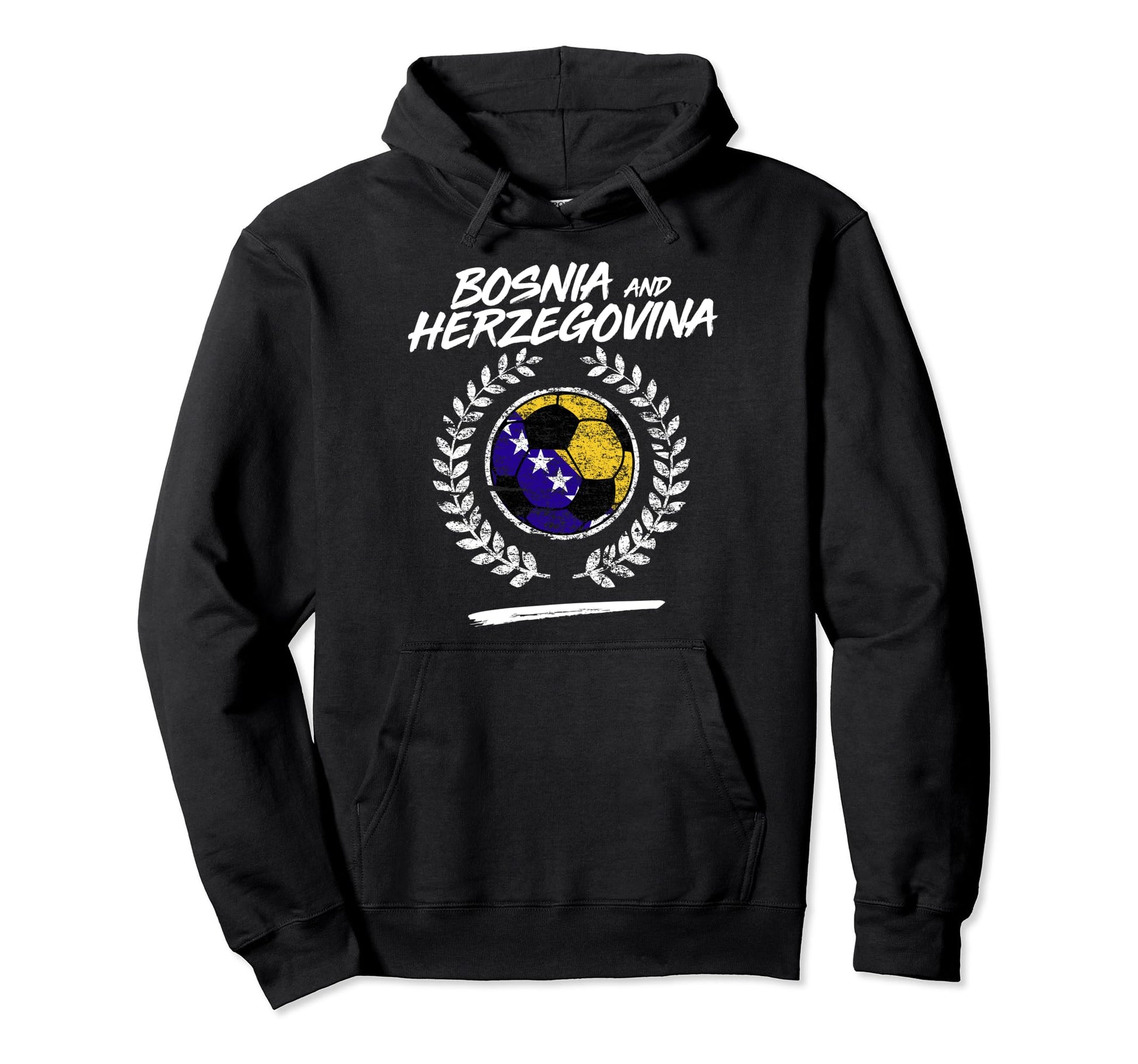 Bosnia Herzegovina Flag Soccer Team Hoodie - Fun Novelty Design for Adults - T-Shirt, Sweatshirt, Hoodie