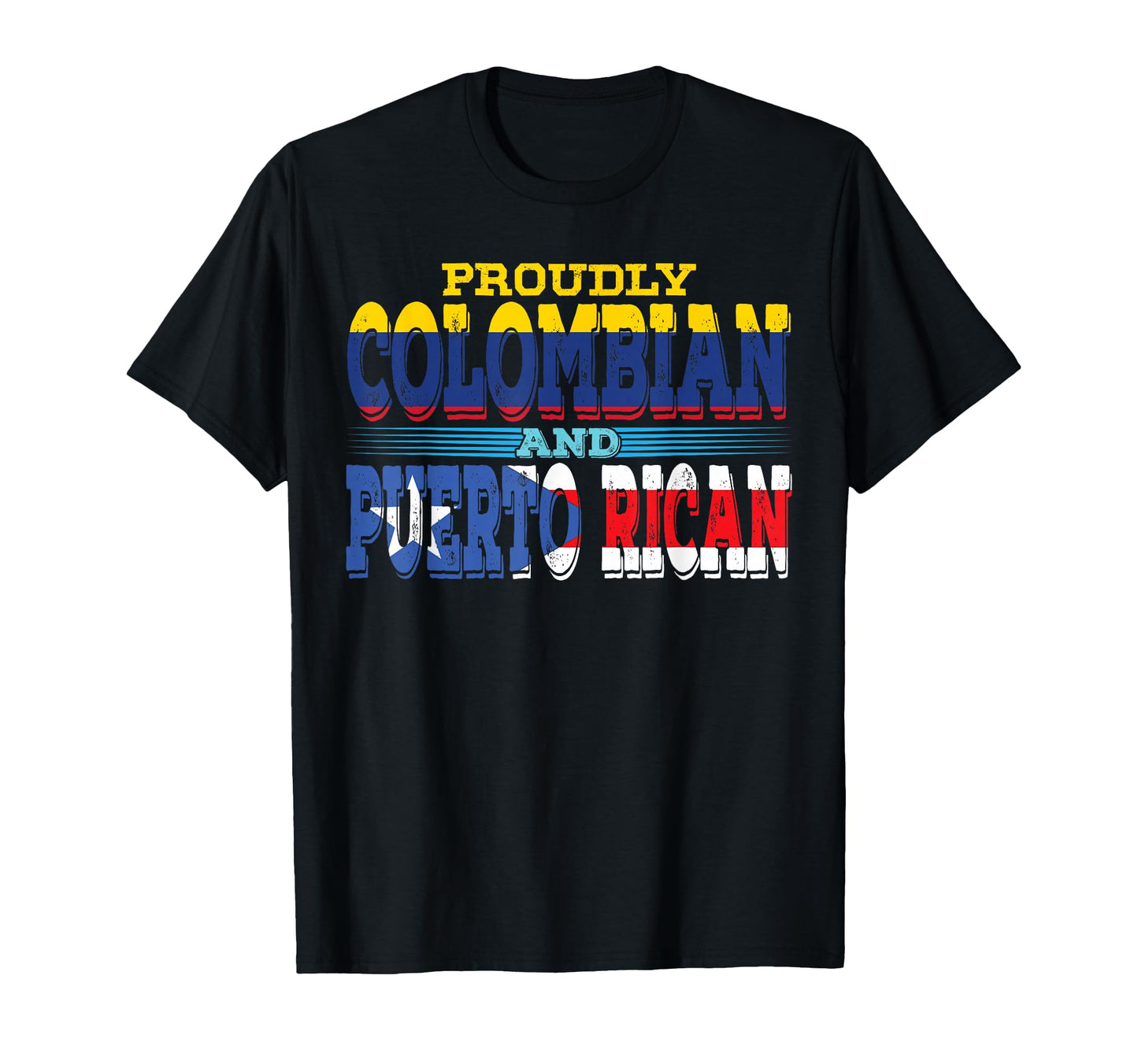Puerto Rico Colombia Flag Half Puerto T-Shirt - Trendy Graphic for Adults - T-Shirt, Sweatshirt, Hoodie