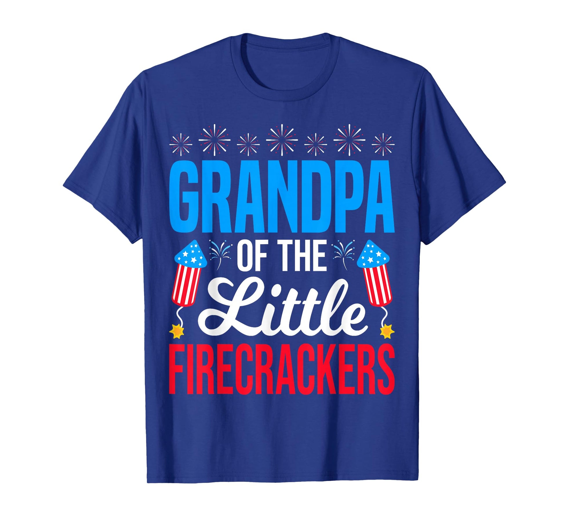 Grandpa Little Firecrackers 4Th July T-Shirt - Custom Art Print Men Women - T-Shirt, Sweatshirt, Hoodie