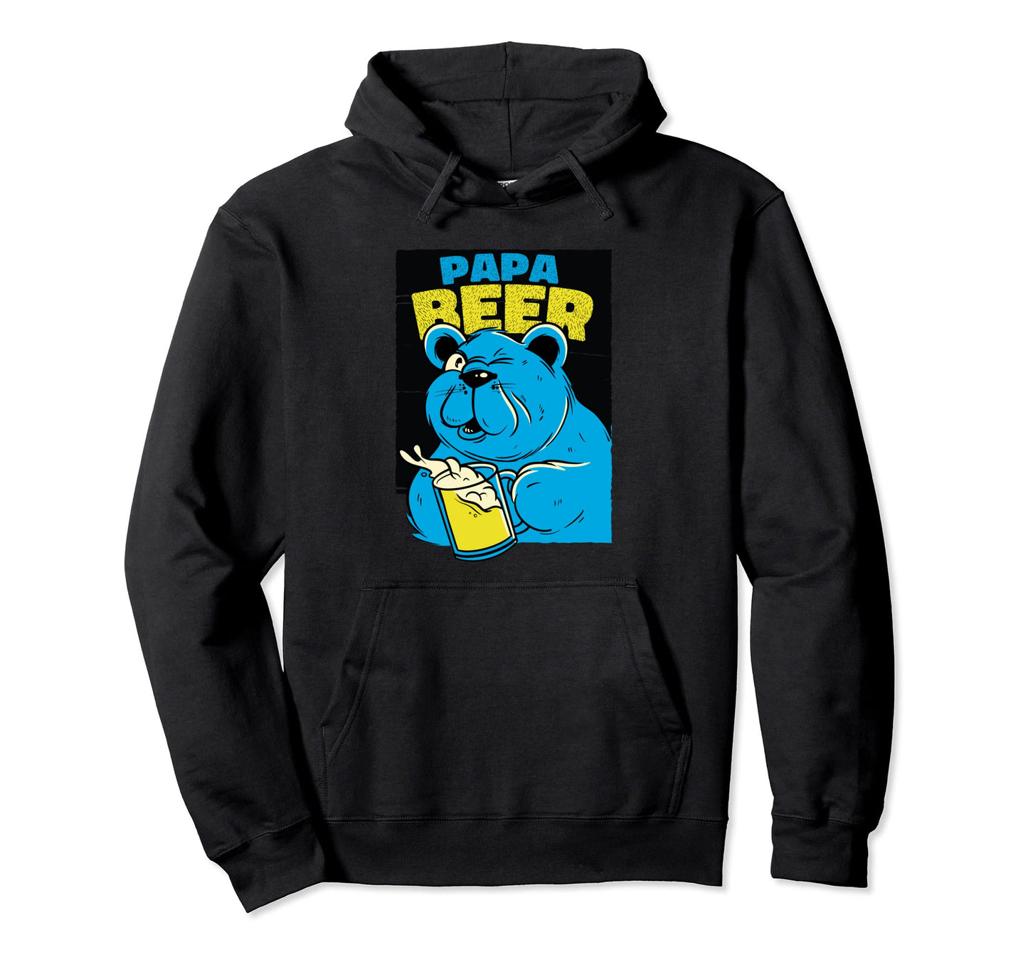 Drunk Papa Bear Papa Beer Drinking Beer Hoodie - Graphic Print Men Women - T-Shirt, Sweatshirt, Hoodie