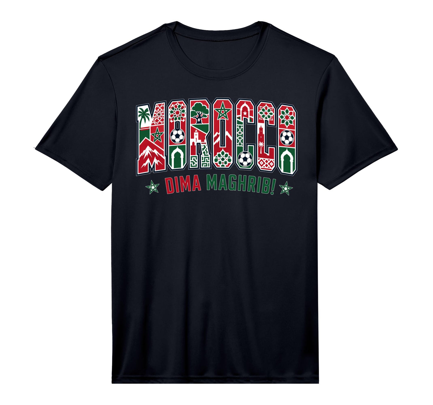 Morocco Soccer 2026 Moroccan Fans T-Shirt - Custom Art Print for Adults - T-Shirt, Sweatshirt, Hoodie