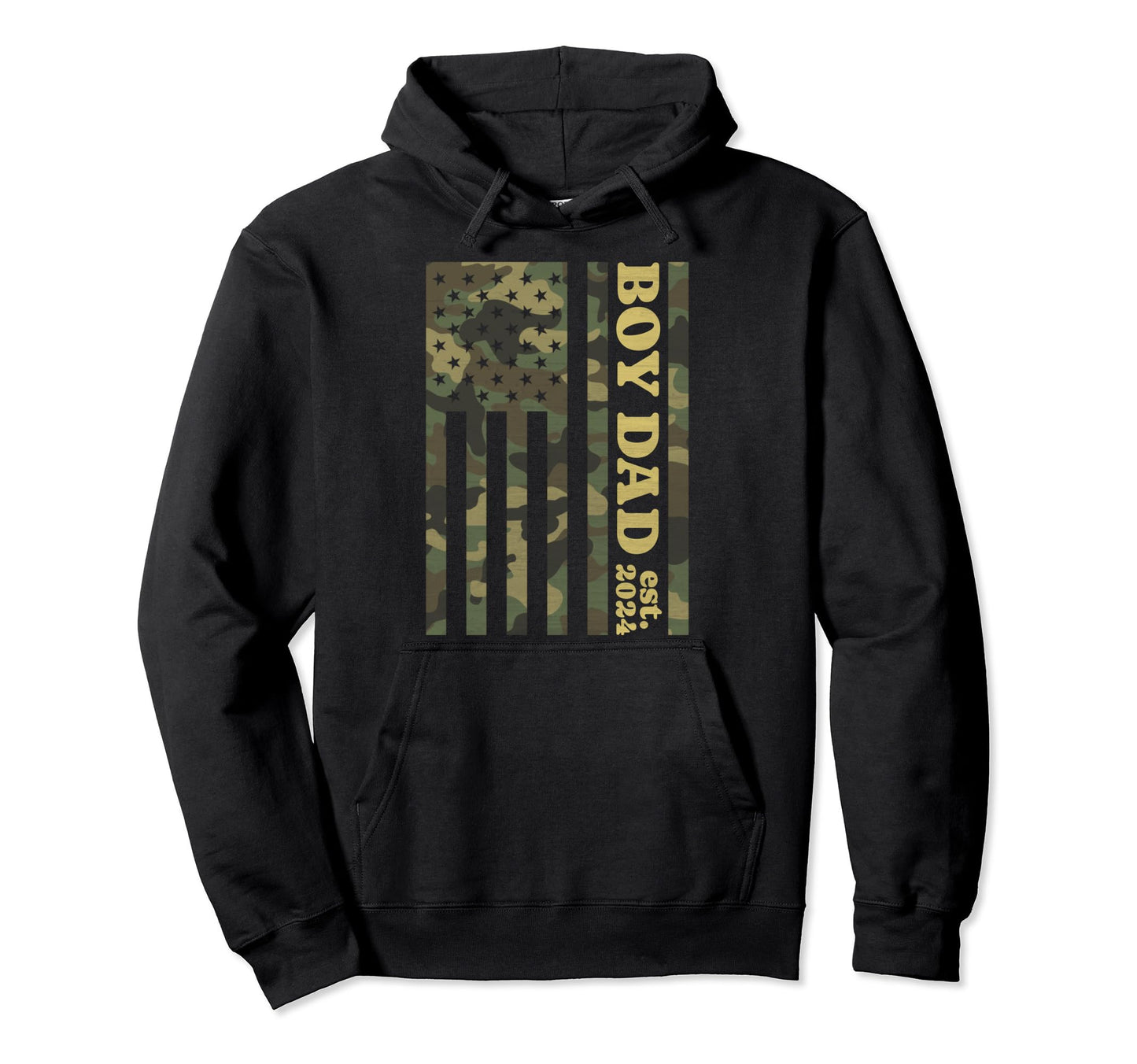 Camo Dad American Flag Camouflage Dad Hoodie - Custom Art Print for Adults - T-Shirt, Sweatshirt, Hoodie
