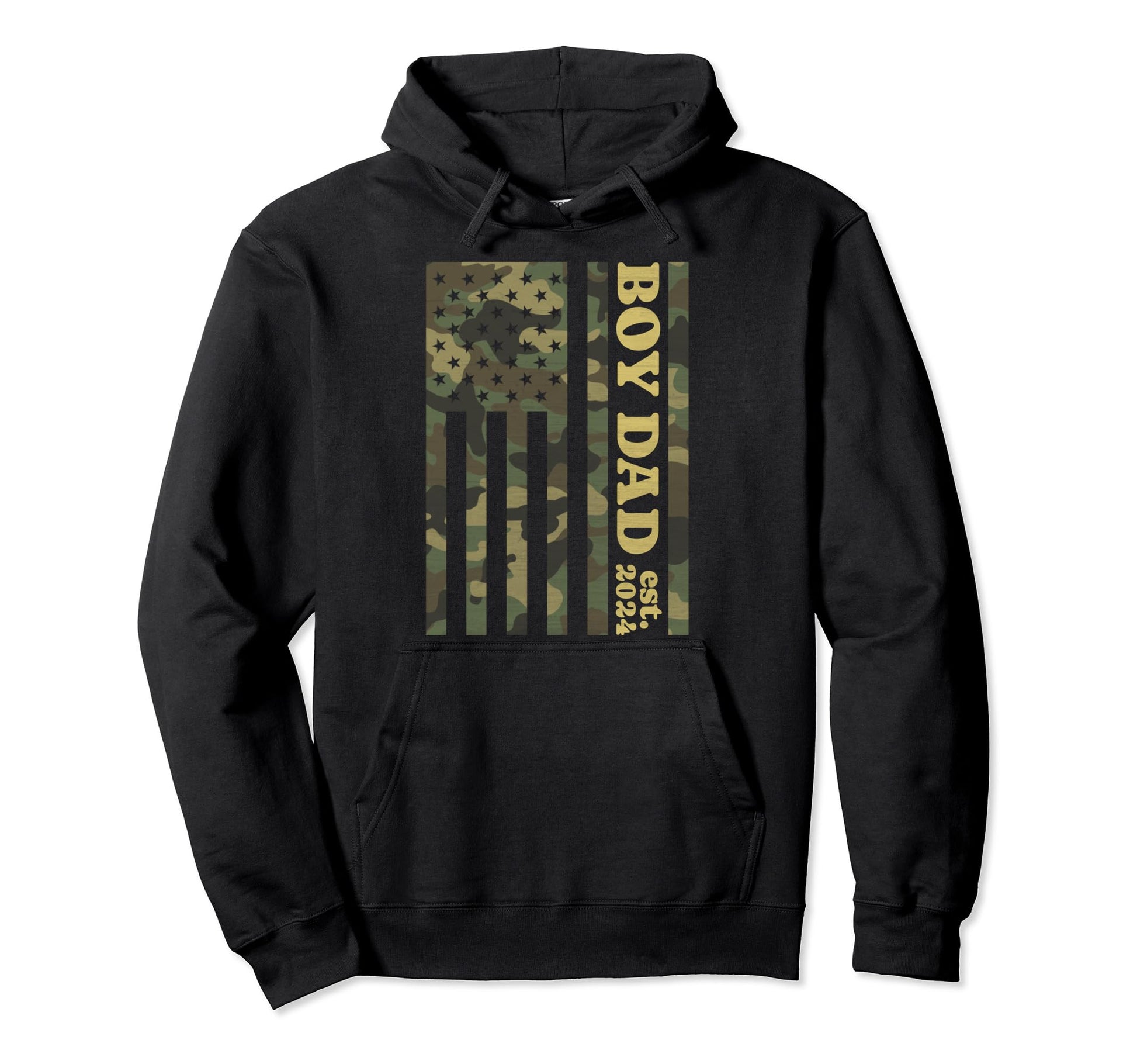 Camo Dad American Flag Camouflage Dad Hoodie - Custom Art Print for Adults - T-Shirt, Sweatshirt, Hoodie