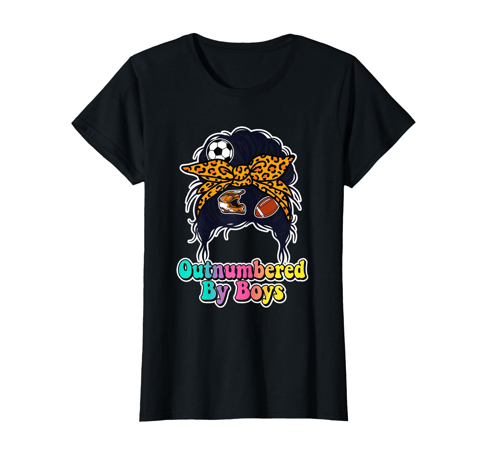 Outnumbered Soccer Mom Life Hair T-Shirt - Minimalist Print Unisex - T-Shirt, Sweatshirt, Hoodie