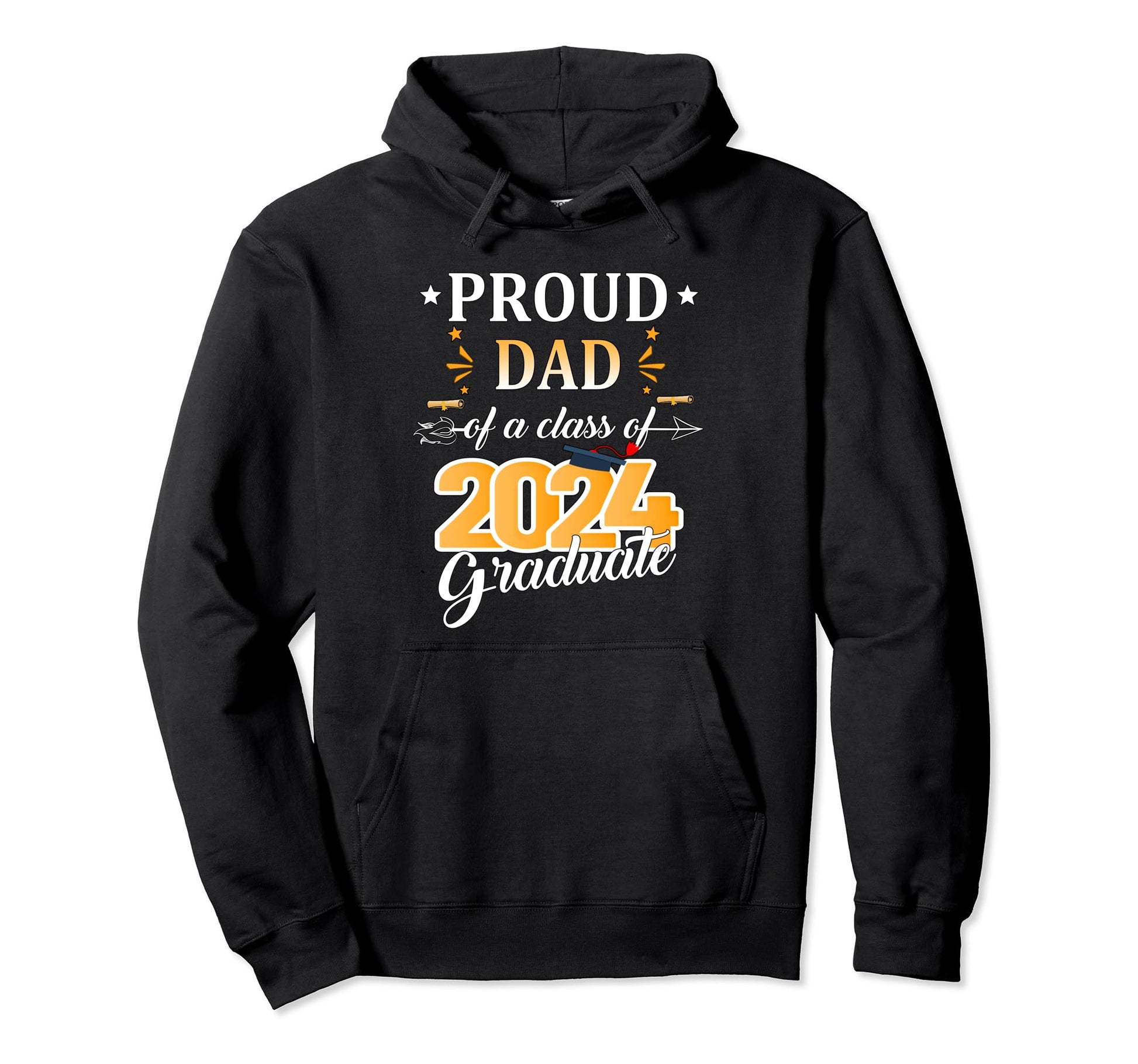 Proud Dad Class 2024 Graduate Hoodie - Custom Art Print Men Women - T-Shirt, Sweatshirt, Hoodie