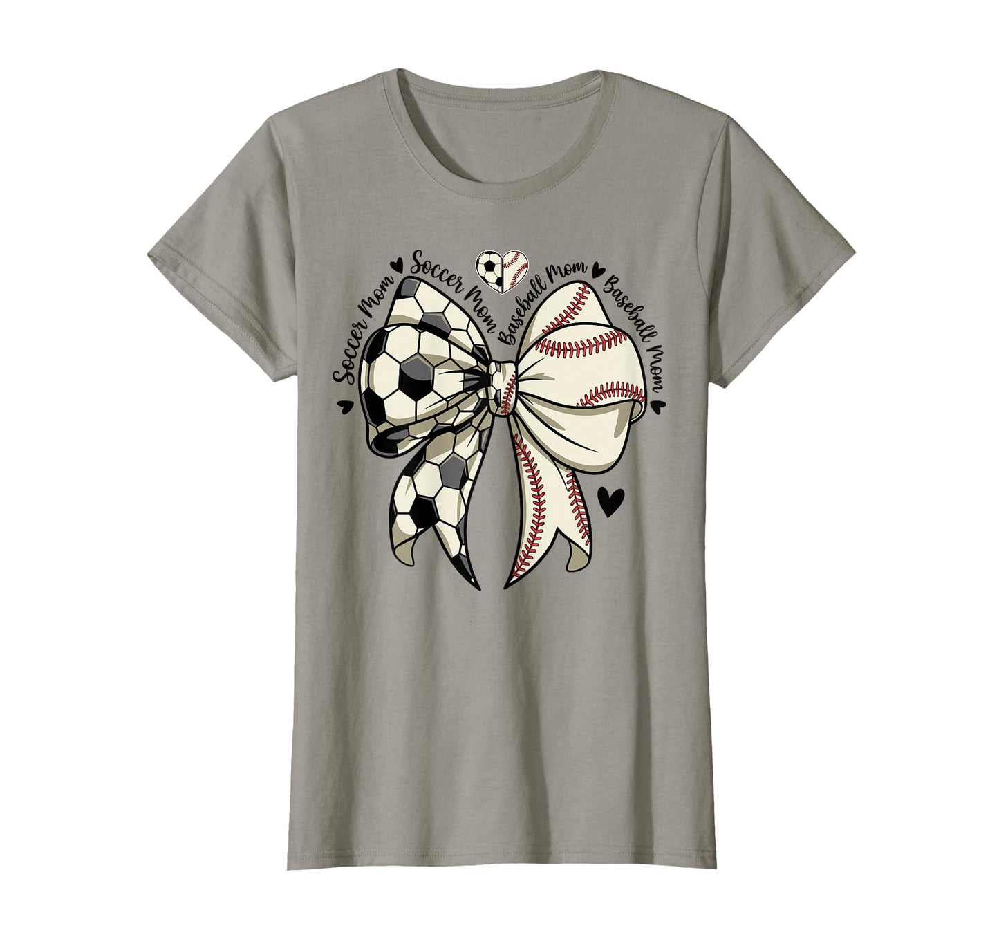 Soccer Baseball Mom Mama Coquette Bows T-Shirt - Novelty Apparel Unisex - T-Shirt, Sweatshirt, Hoodie