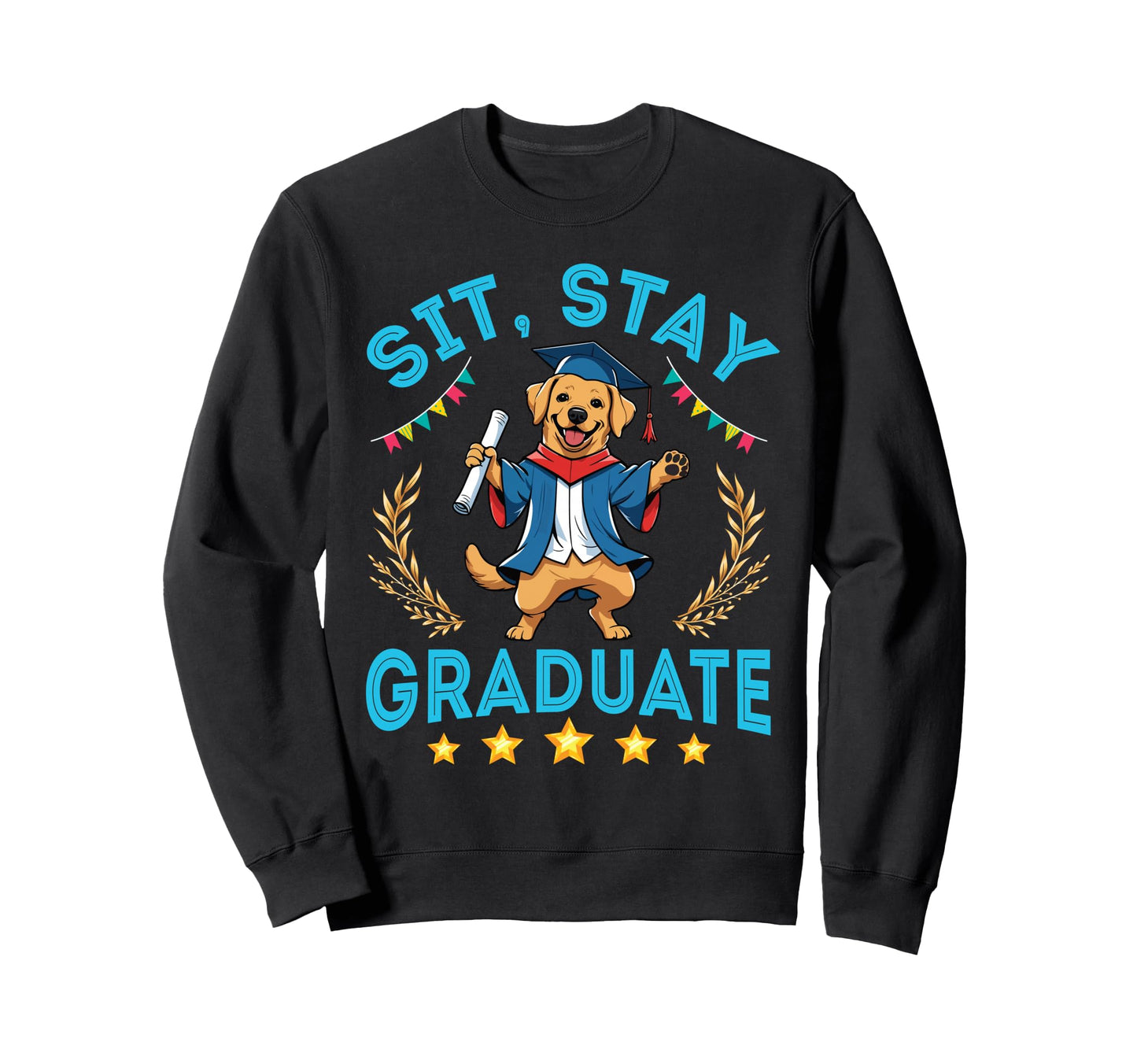 Labrador Senior Dad Mom Sit Stay Sweatshirt - Aesthetic Graphic Unisex - T-Shirt, Sweatshirt, Hoodie