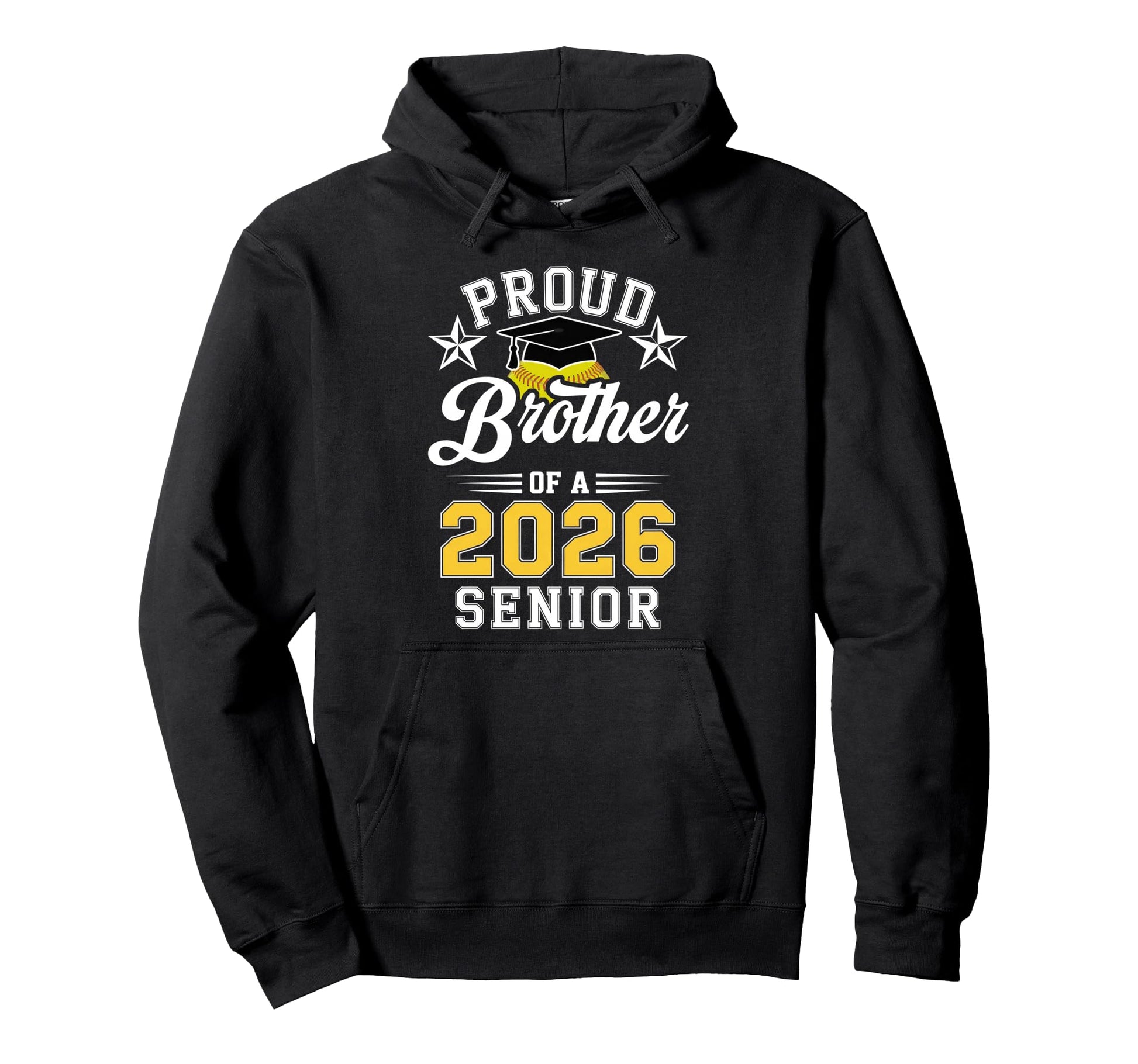 Proud Brother 2026 Senior Softball Hoodie - Fun Novelty Design Men Women - T-Shirt, Sweatshirt, Hoodie