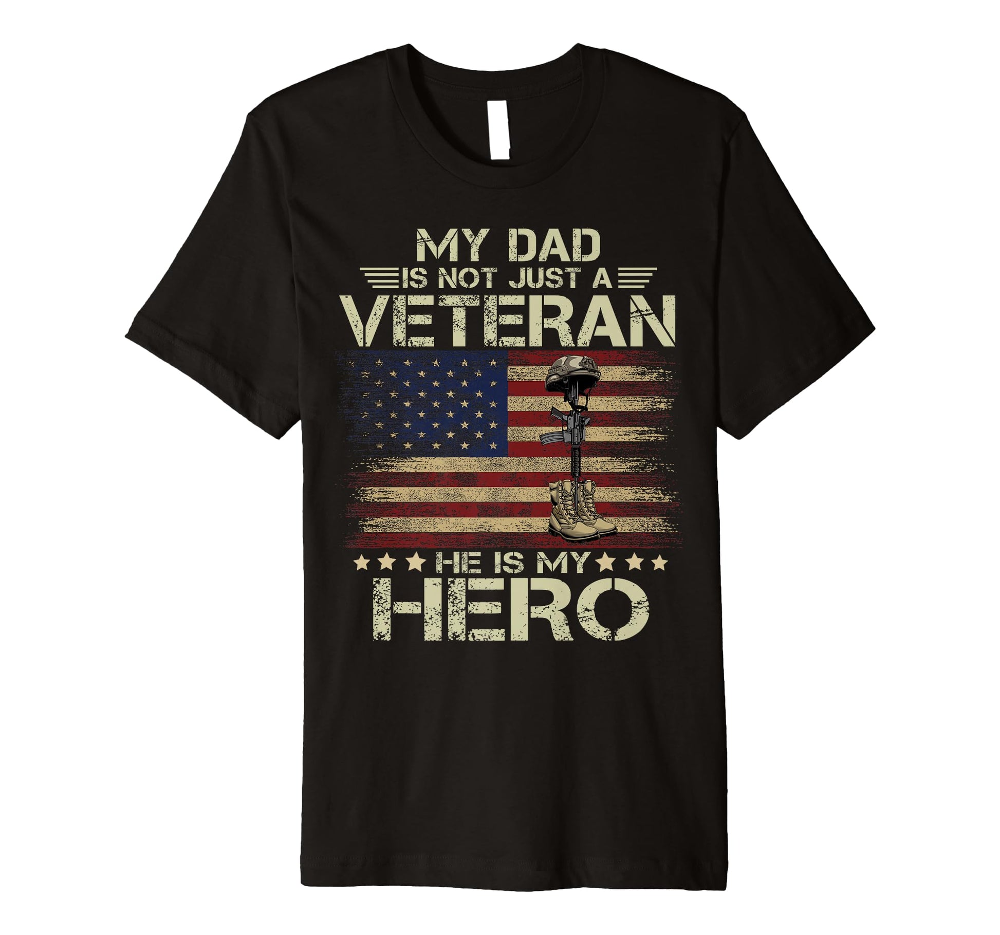 Mens My Dad Is Not Just Veteran Hes T-Shirt - Novelty Apparel for Adults - T-Shirt, Sweatshirt, Hoodie