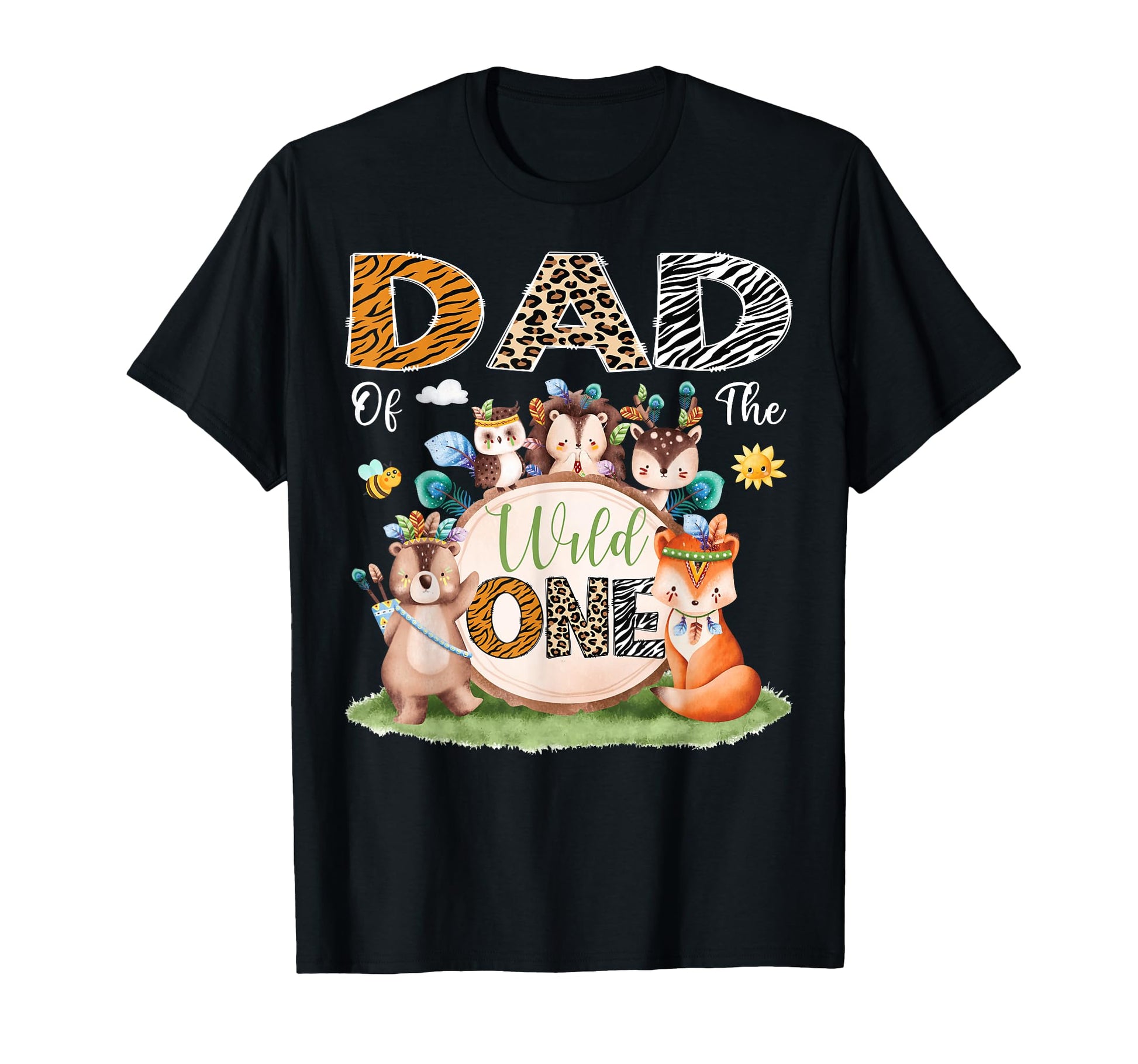 Dad Wild One 1St Birthday Woodland T-Shirt - Minimalist Print Men Women - T-Shirt, Sweatshirt, Hoodie