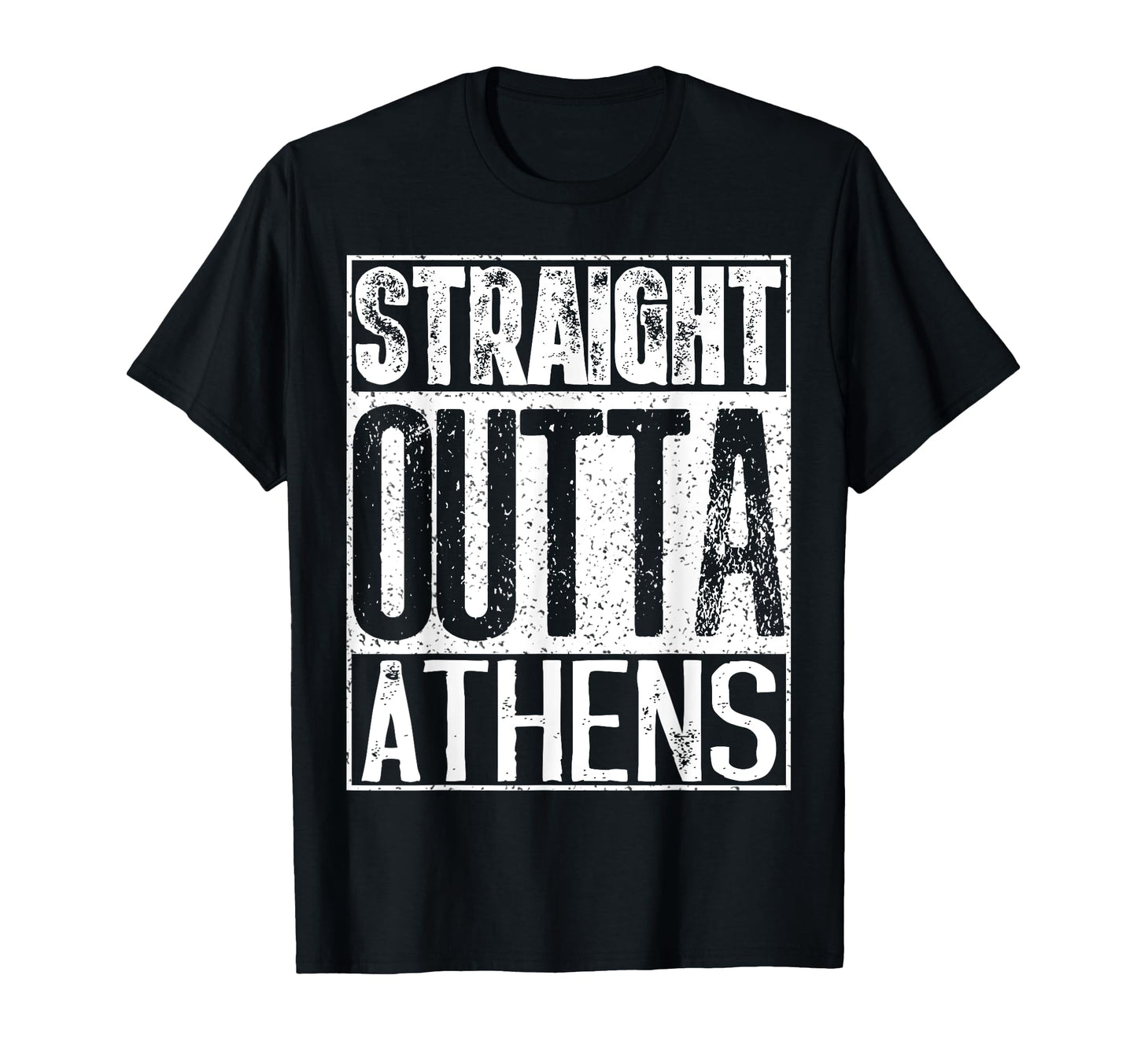 Straight Outta Athens Funny Mens Or T-Shirt - Aesthetic Graphic for Adults - T-Shirt, Sweatshirt, Hoodie