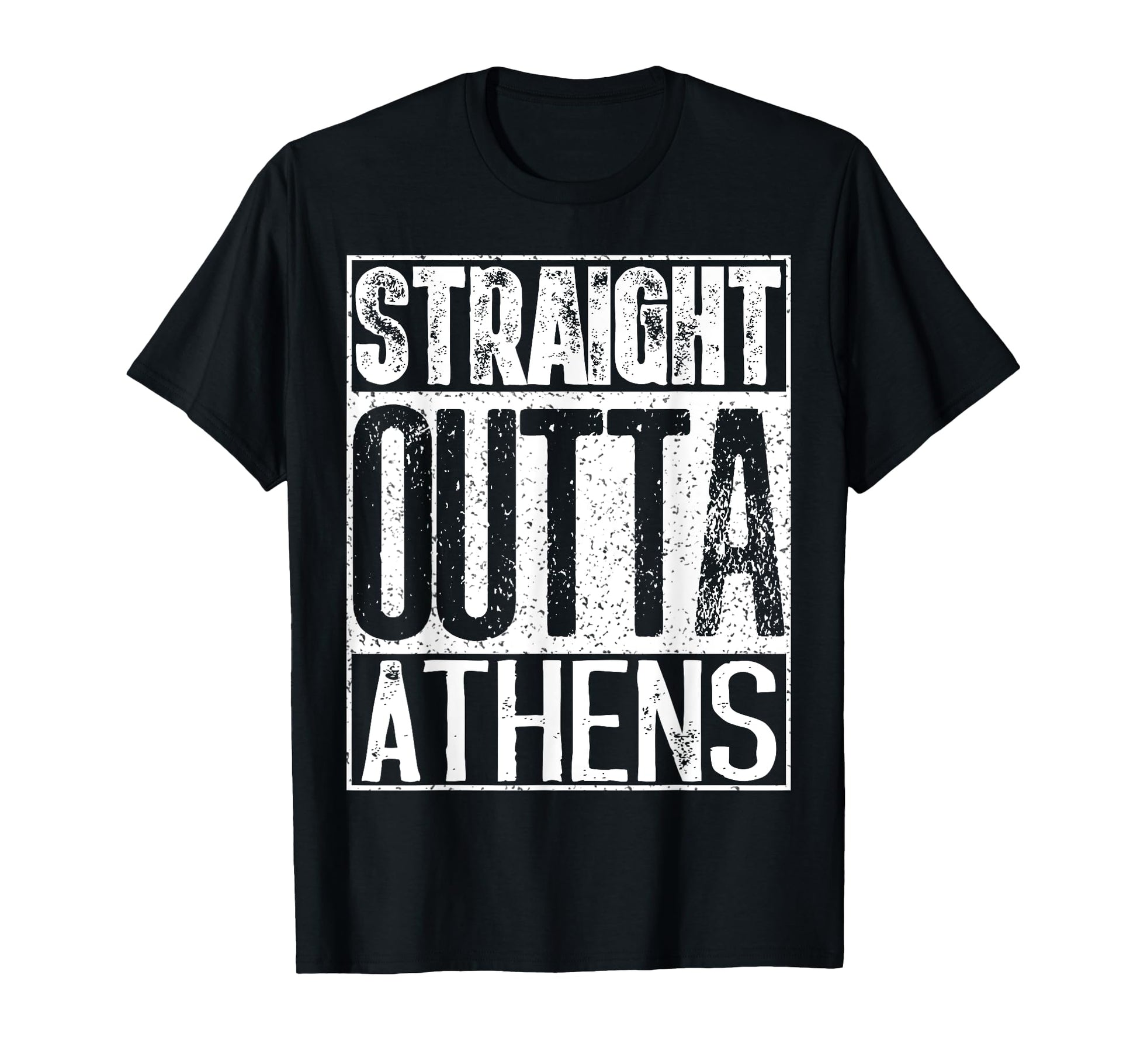 Straight Outta Athens Funny Mens Or T-Shirt - Aesthetic Graphic for Adults - T-Shirt, Sweatshirt, Hoodie