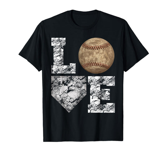 Baseball Distressed Ball Dad Mom Love T-Shirt - Custom Art Print Unisex - T-Shirt, Sweatshirt, Hoodie