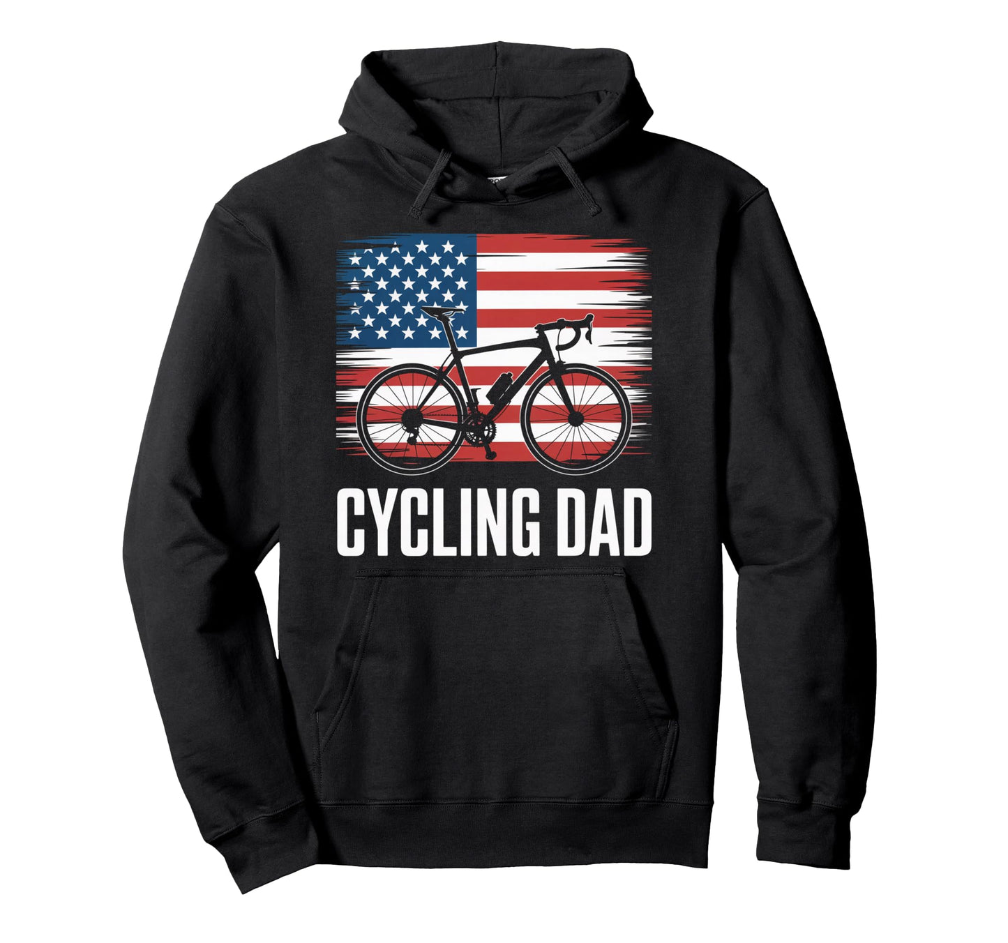 Cycling Dad American Flag Road Bike Hoodie - Graphic Print for Adults - T-Shirt, Sweatshirt, Hoodie